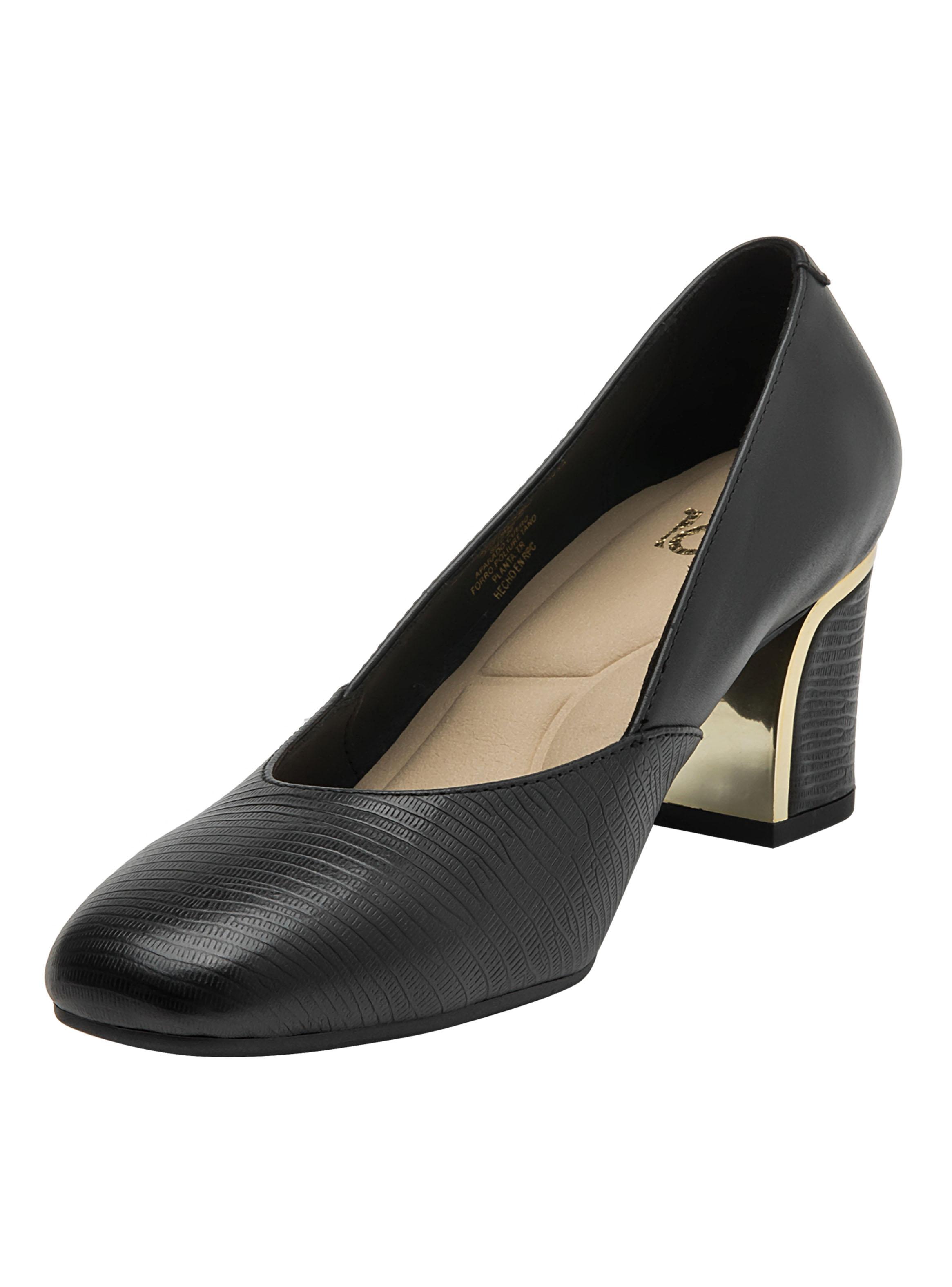 Zapato de Vestir Casual Detalla Dorado Taco Cuero Mujer-3