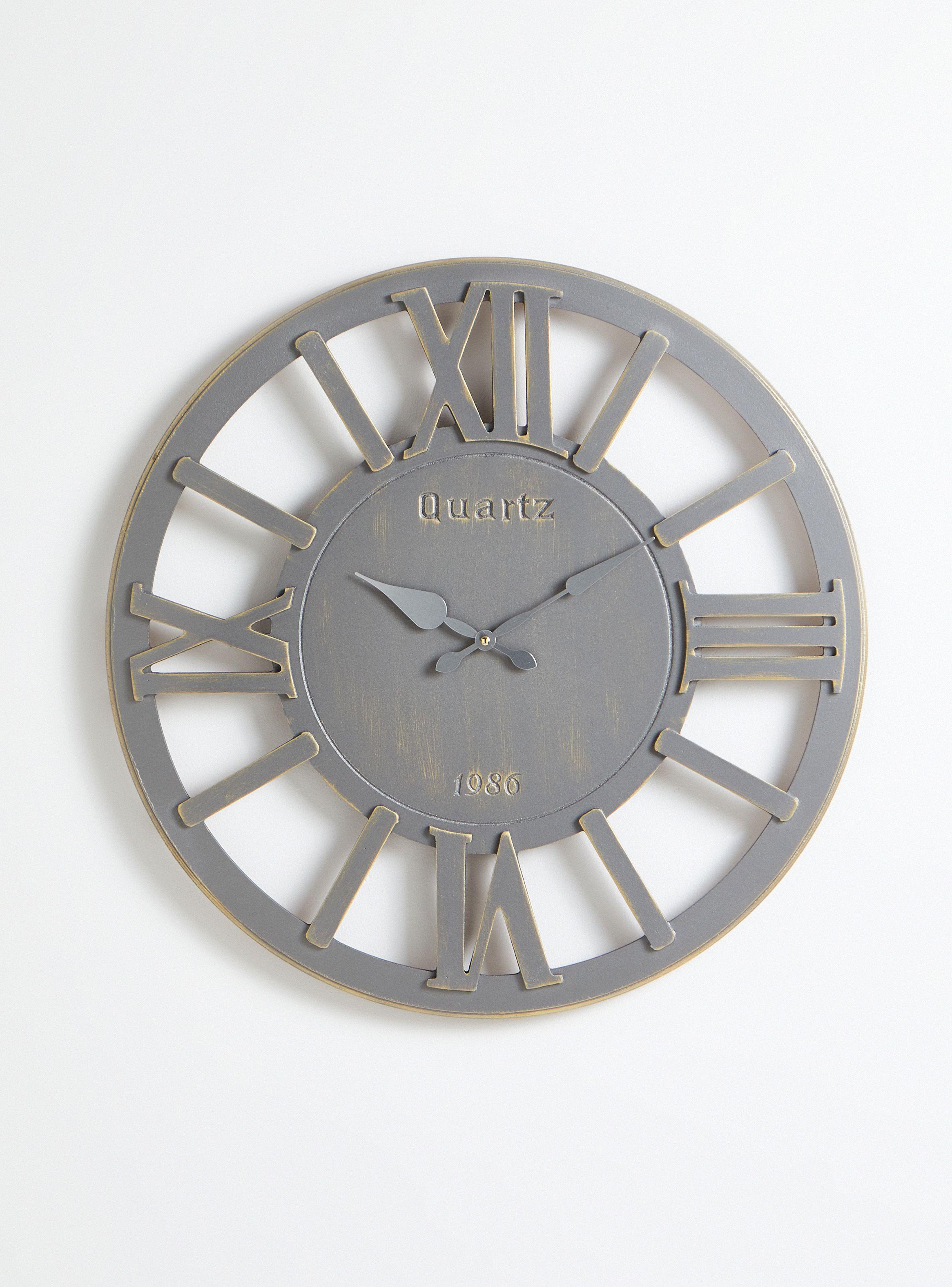 Reloj Madera Look Metalizado-0