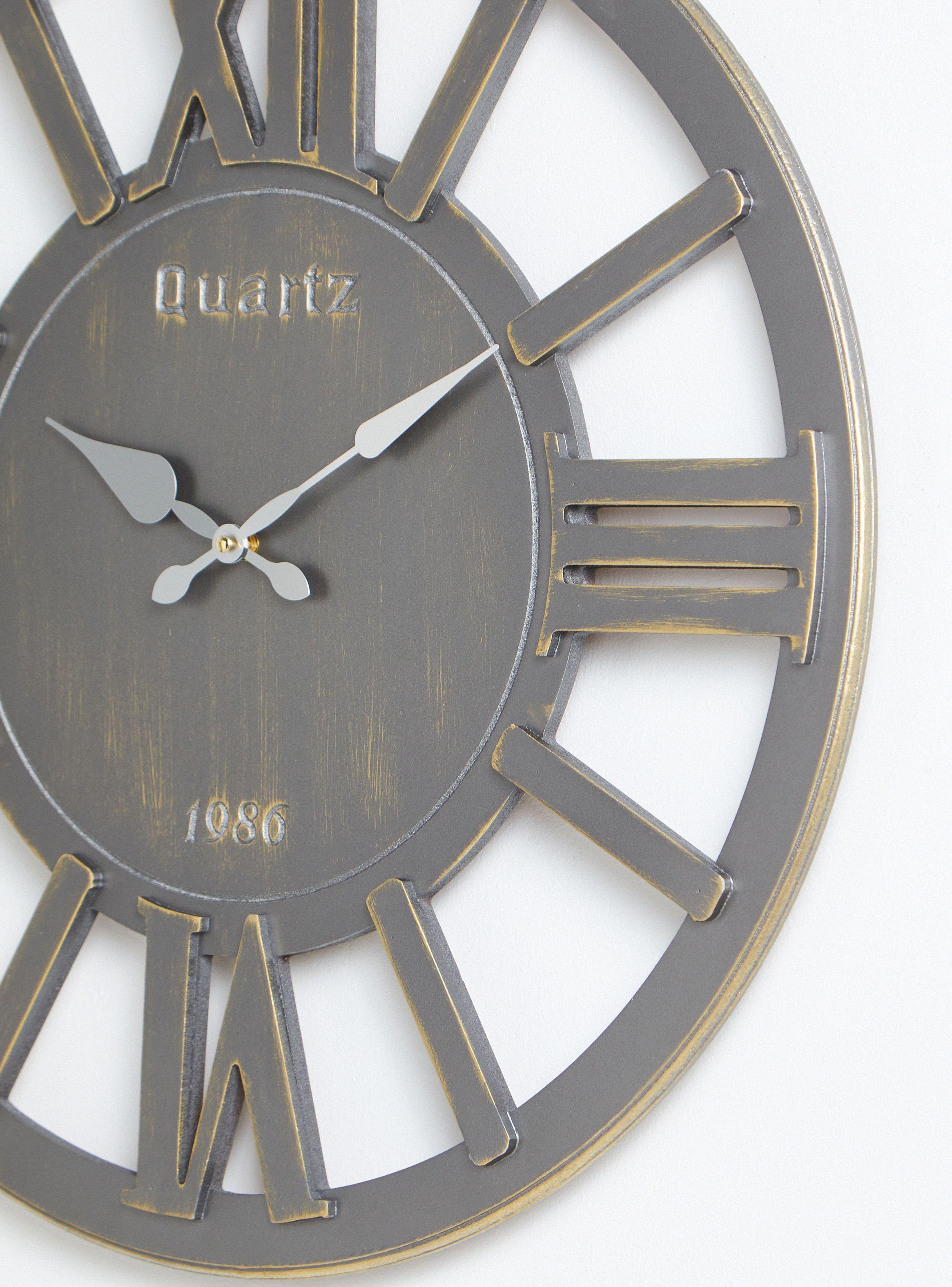 Reloj Madera Look Metalizado-1