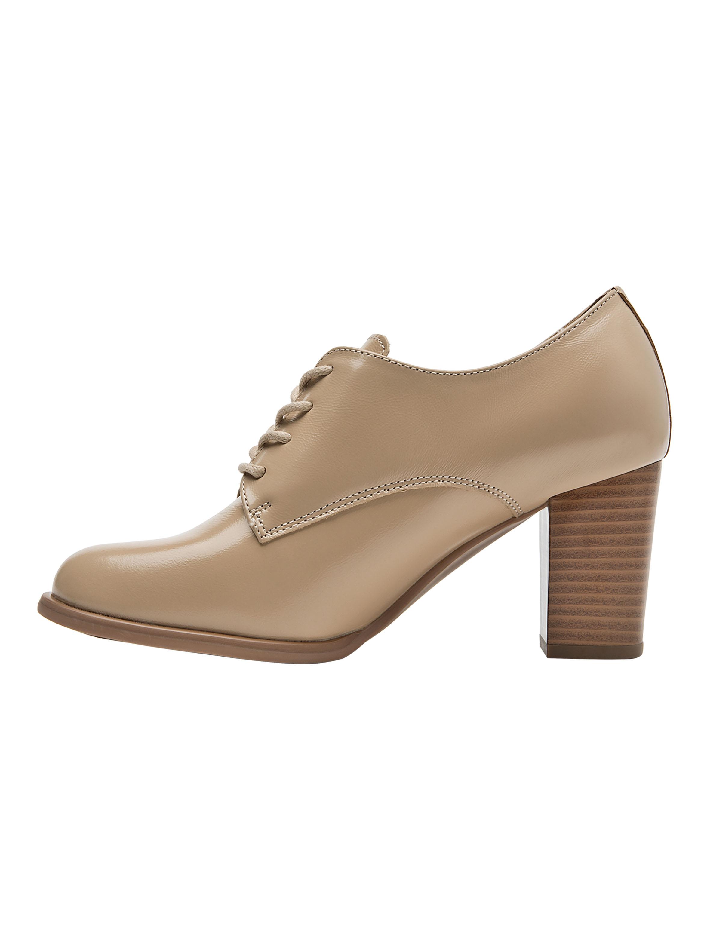 Zapato Casual Taco Alto Cuero Cam0150 Mujer-2