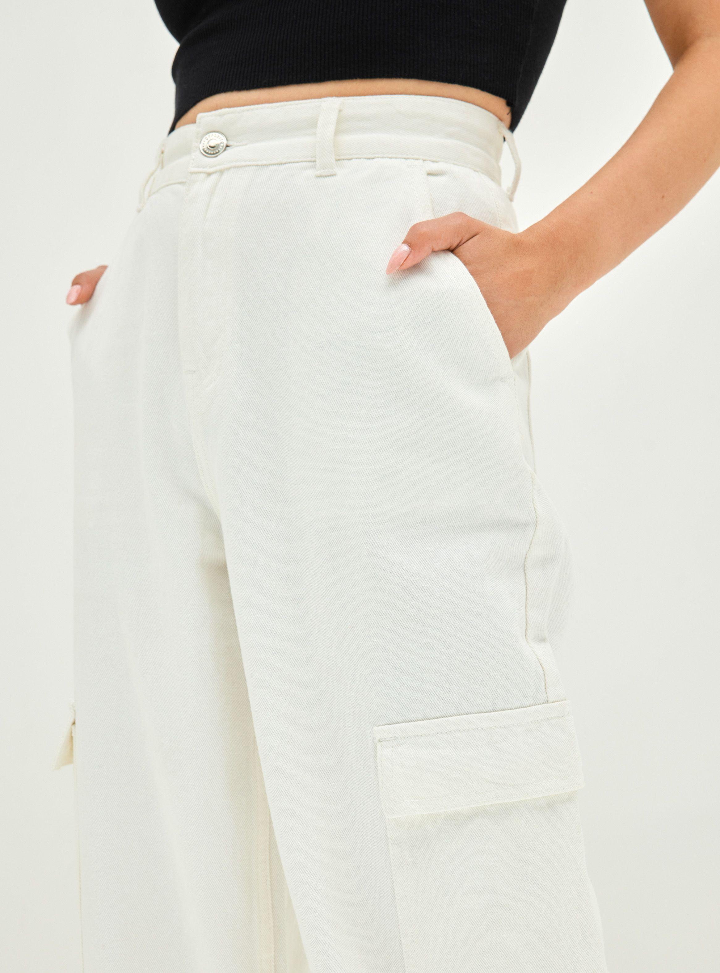 Jeans Wide Leg Cargo Cintura Alta-2