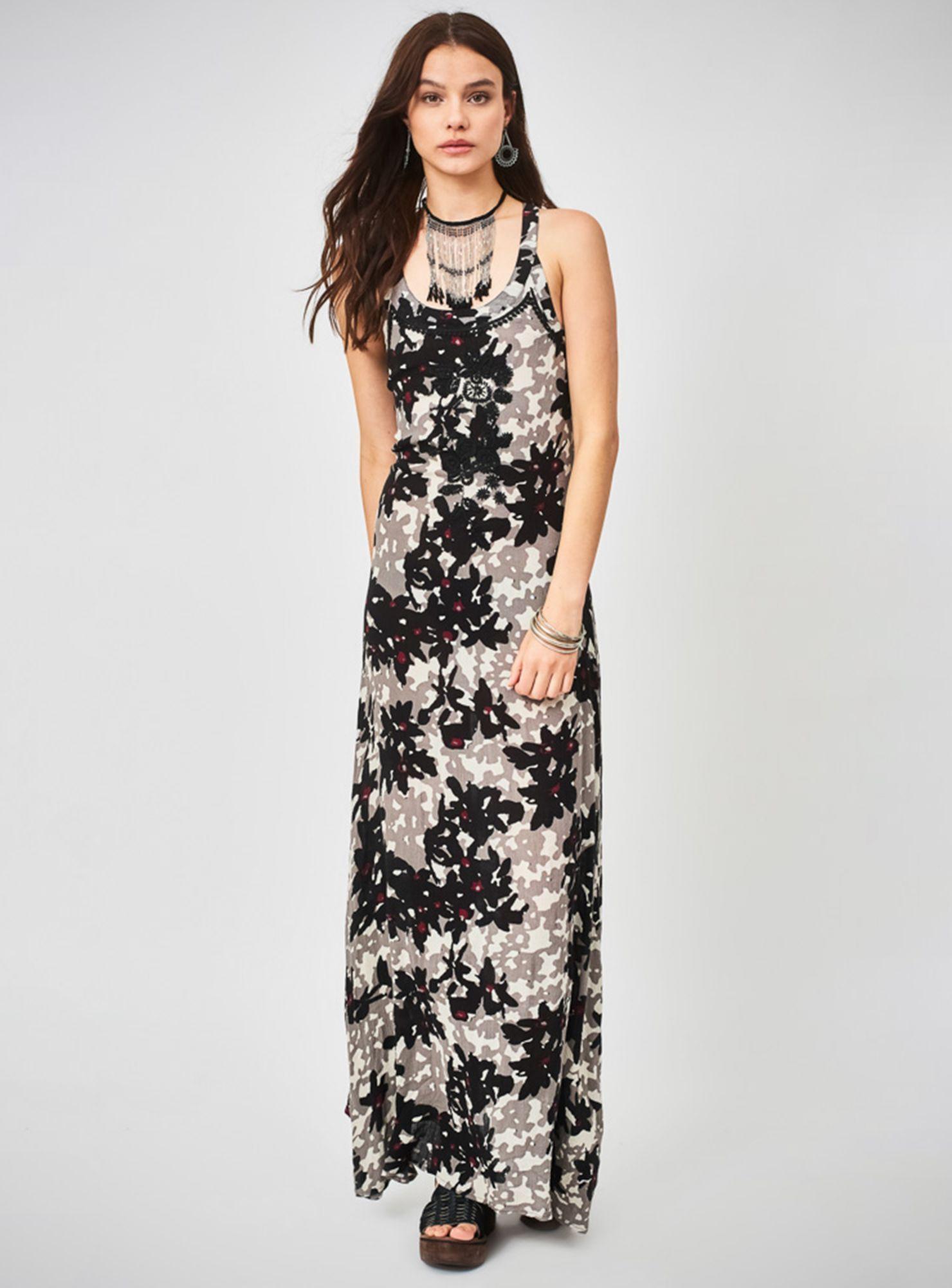 Vestido Largo Full Print Umbrale-0