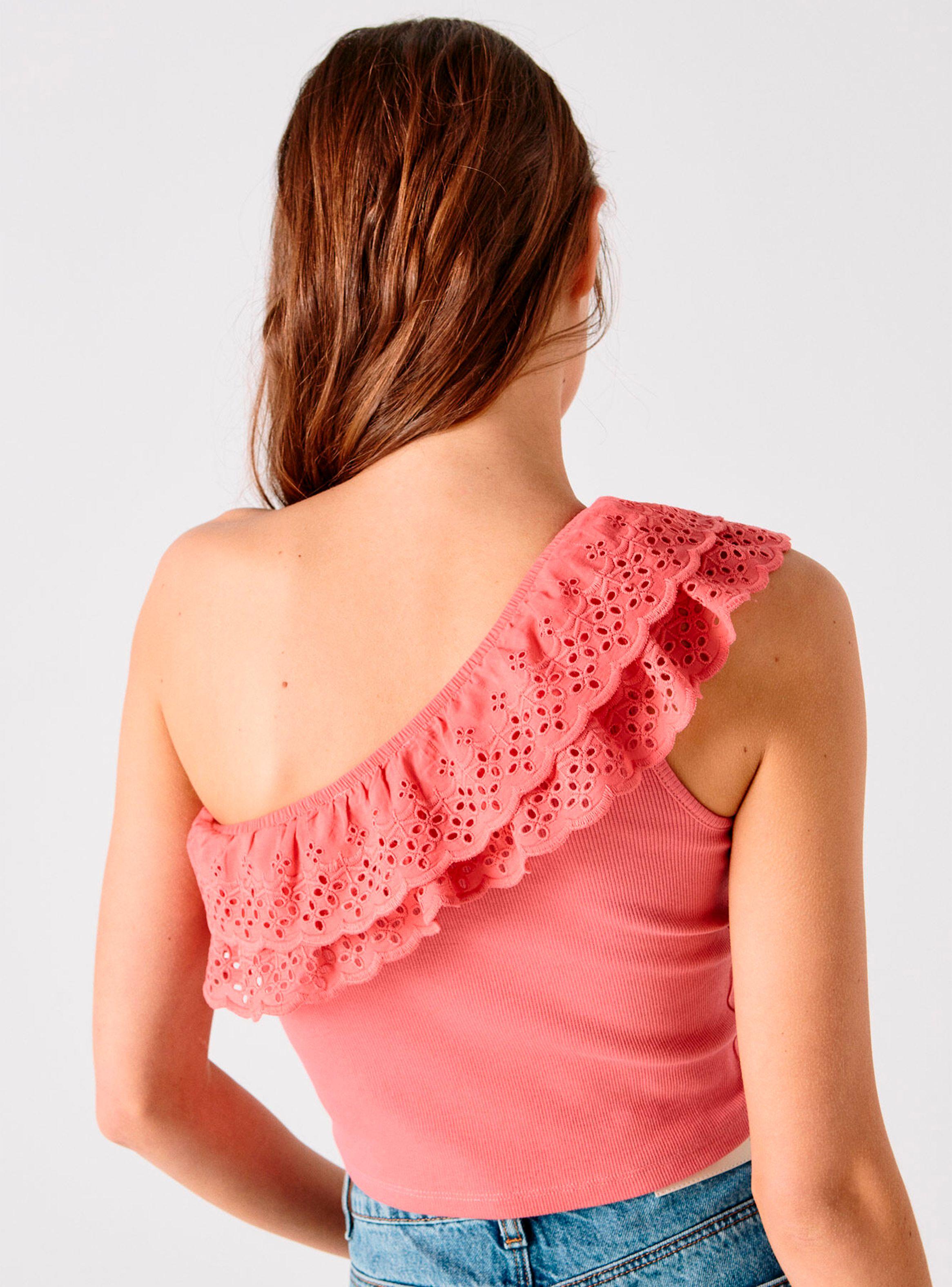 Blusa Asimétrica Cuello Bordado-1