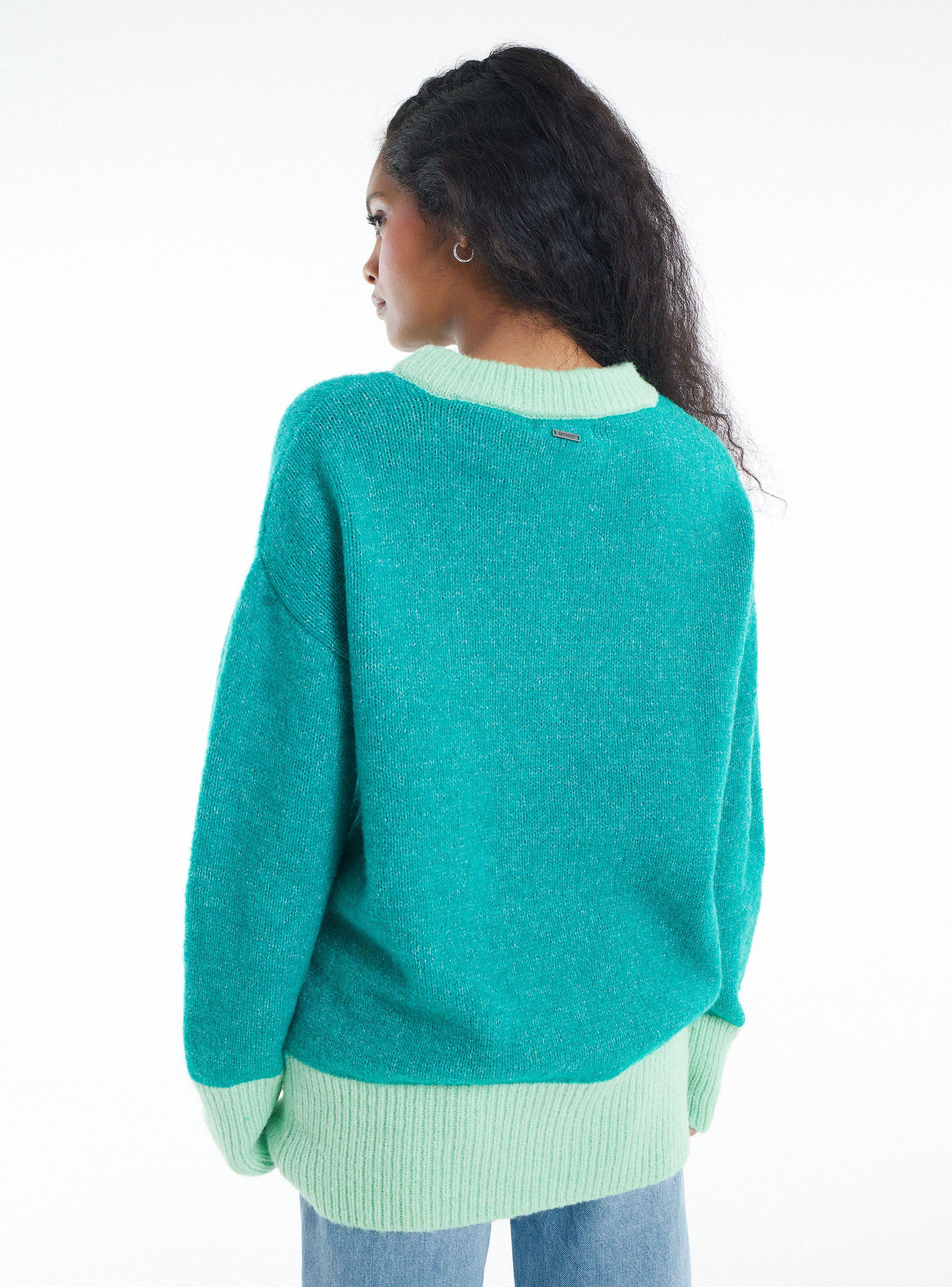 Sweater Oversize con Puño y Basta en con traste-1