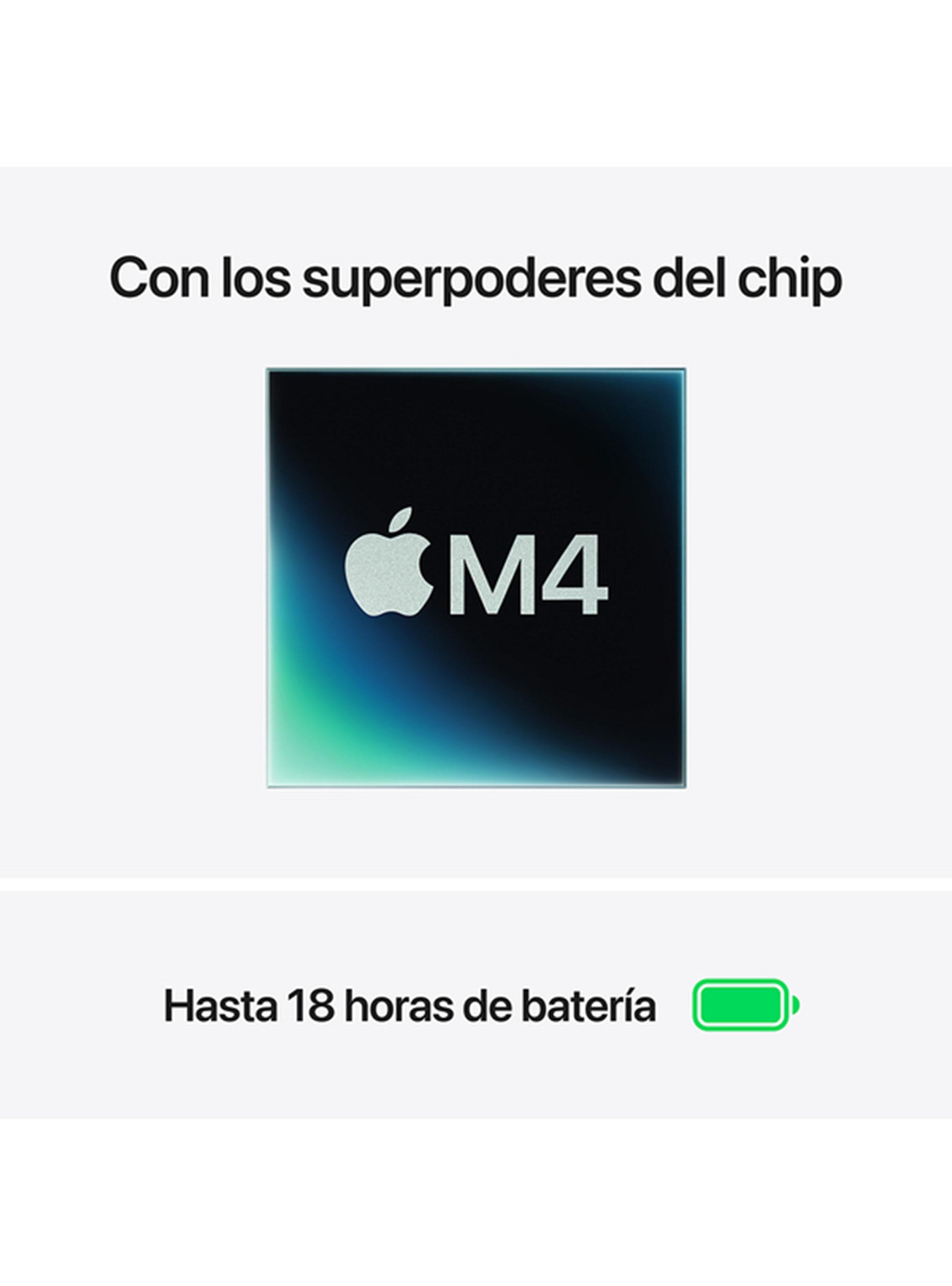 MacBook Air 13.6" Chip M4 CPU 10 Núcleos GPU 8 Núcleos 16GB RAM 256GB SSD Silver-10