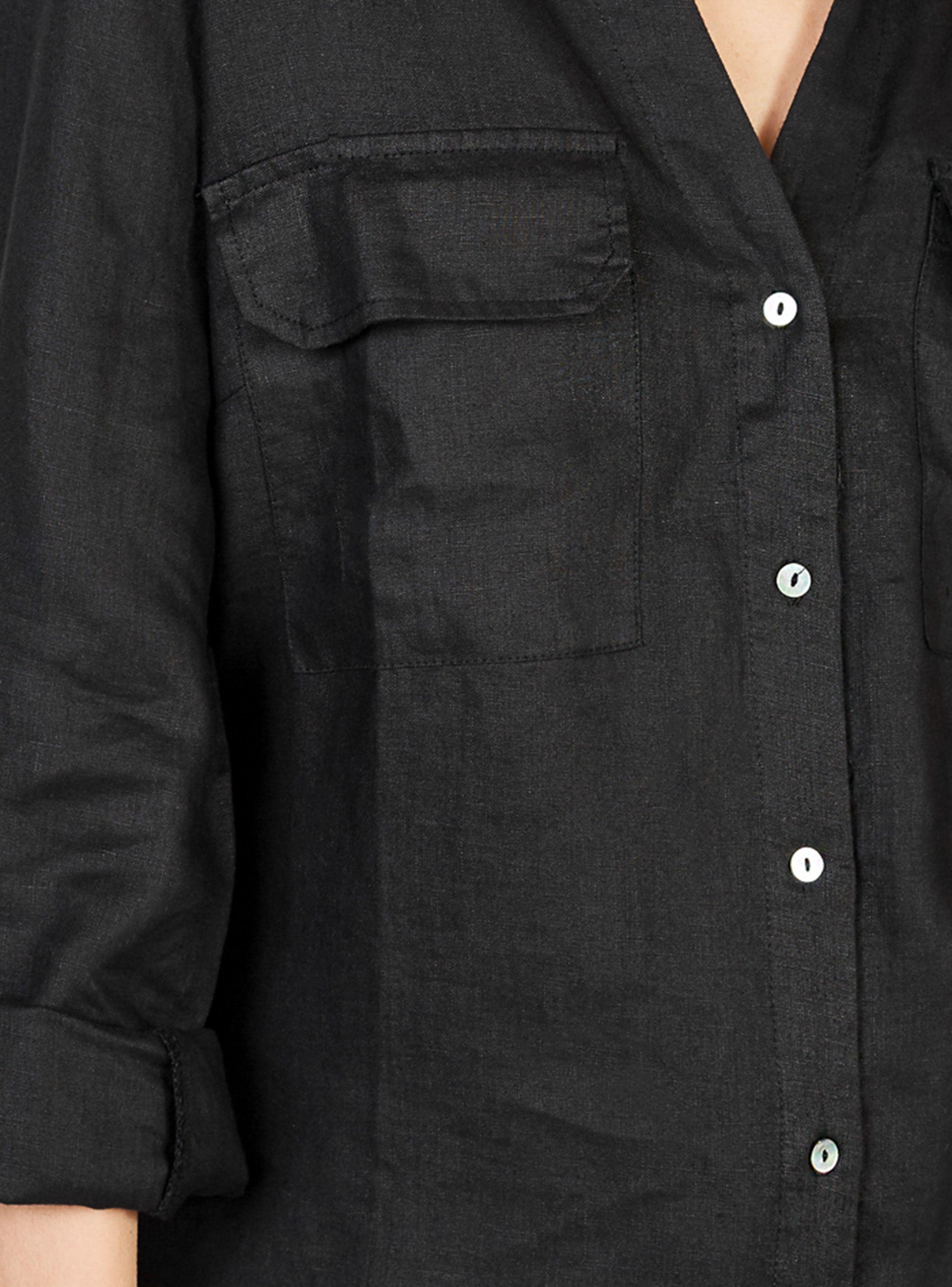 Blusa de Lino Bolsillo con Tapeta Umbrale Woman-2