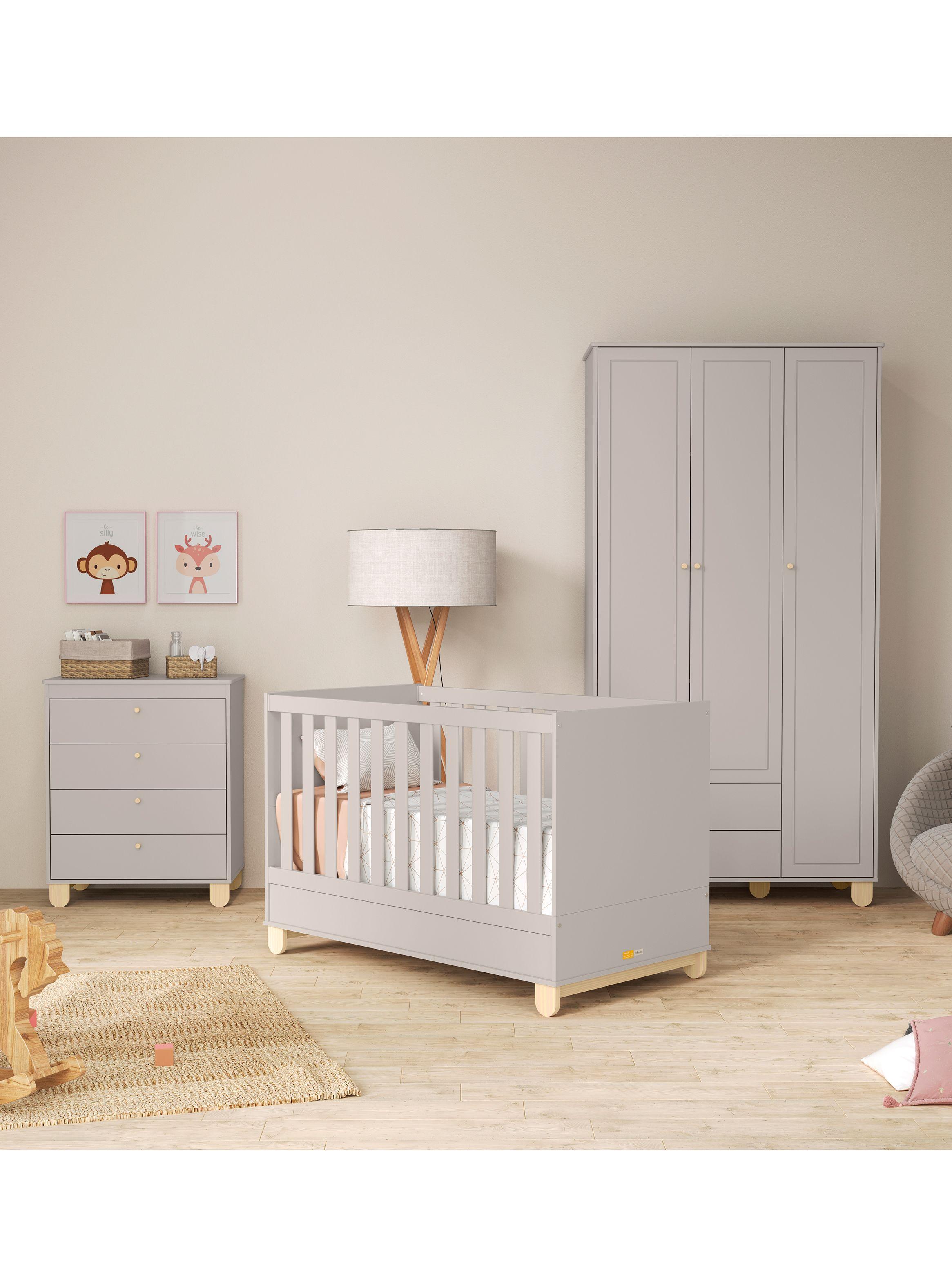 Cuna Madera New Zupi Gris-5