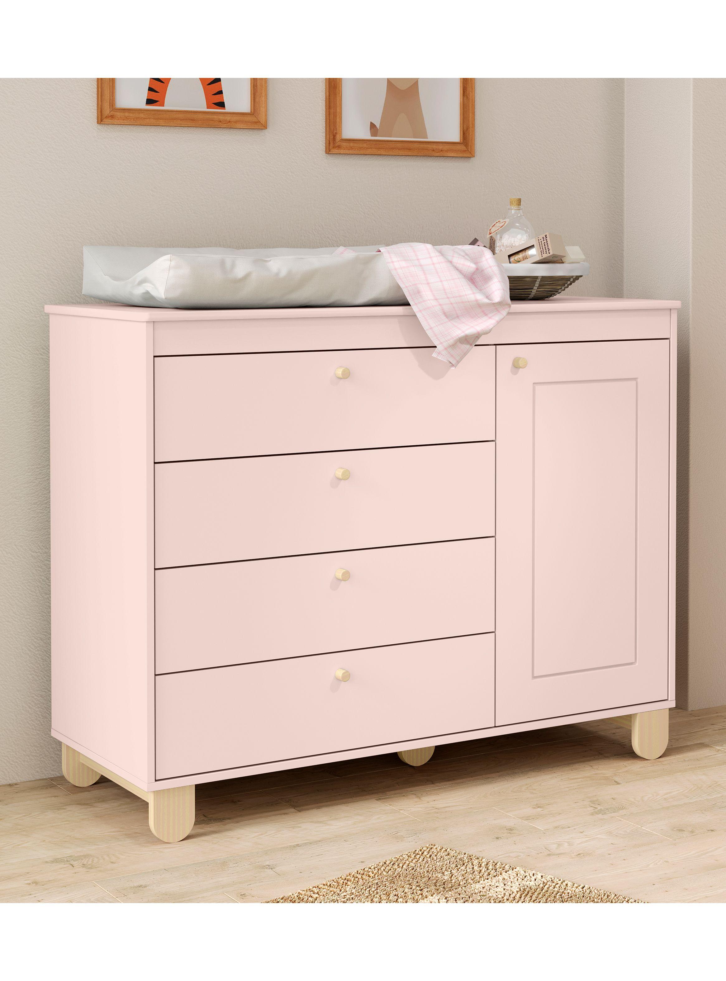 Cómoda Zupi con Puerta Rosada-3