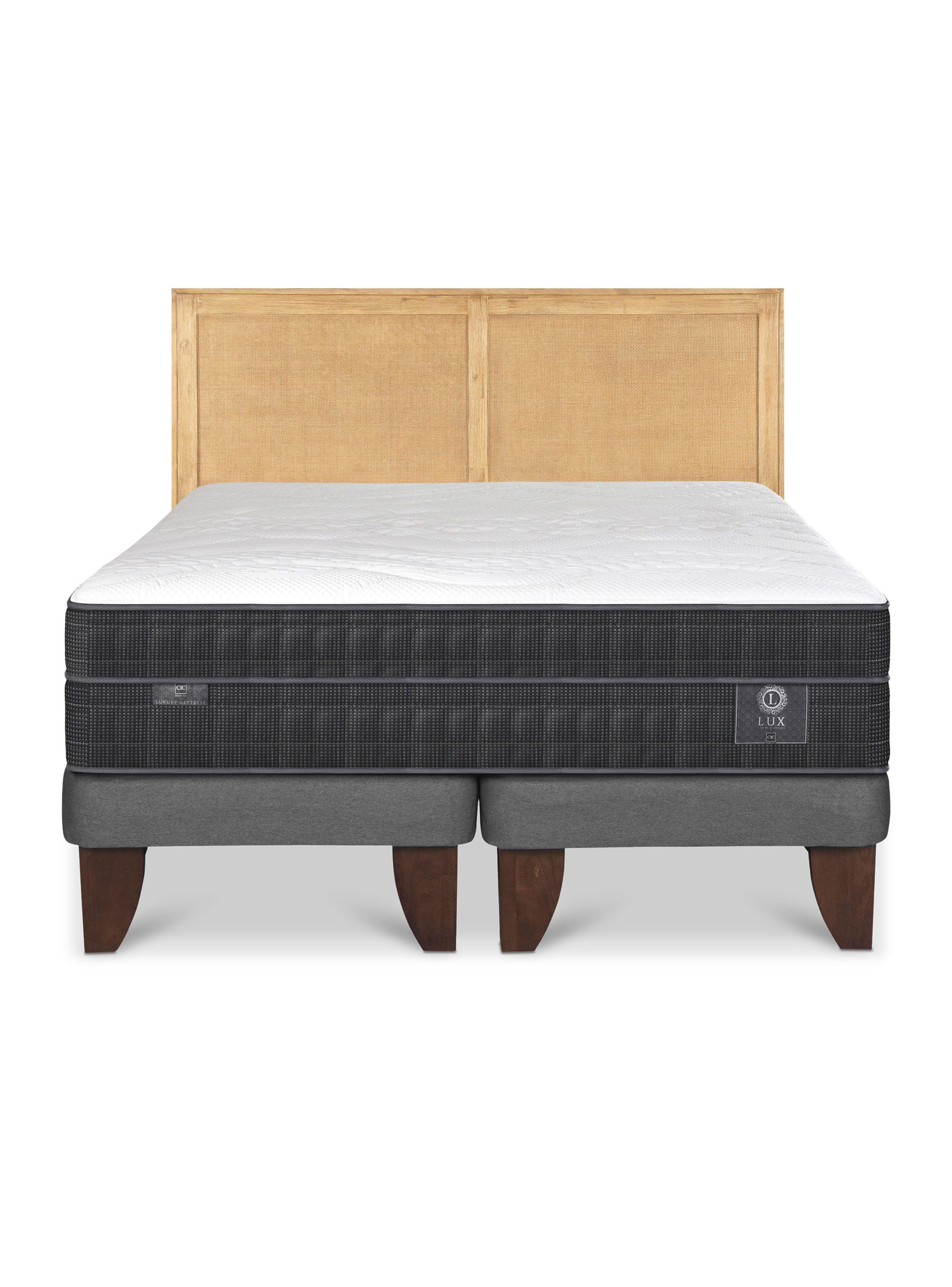 Cama Europea Lux 2 Plazas Base Dividida + Respaldo Sava-2