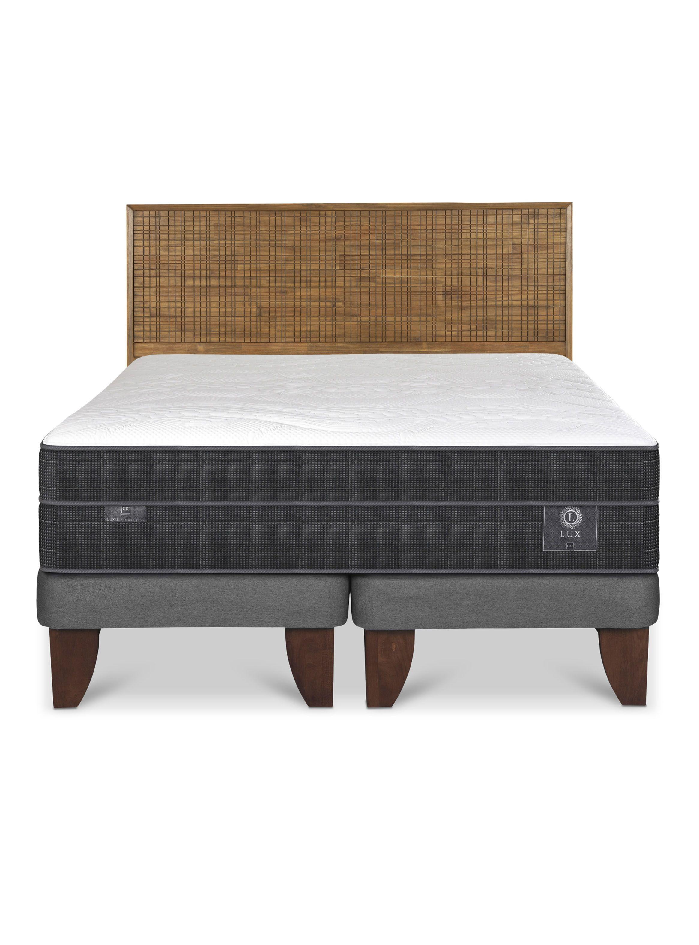 Cama Europea Lux 2 Plazas Base Dividida + Respaldo Adria-2
