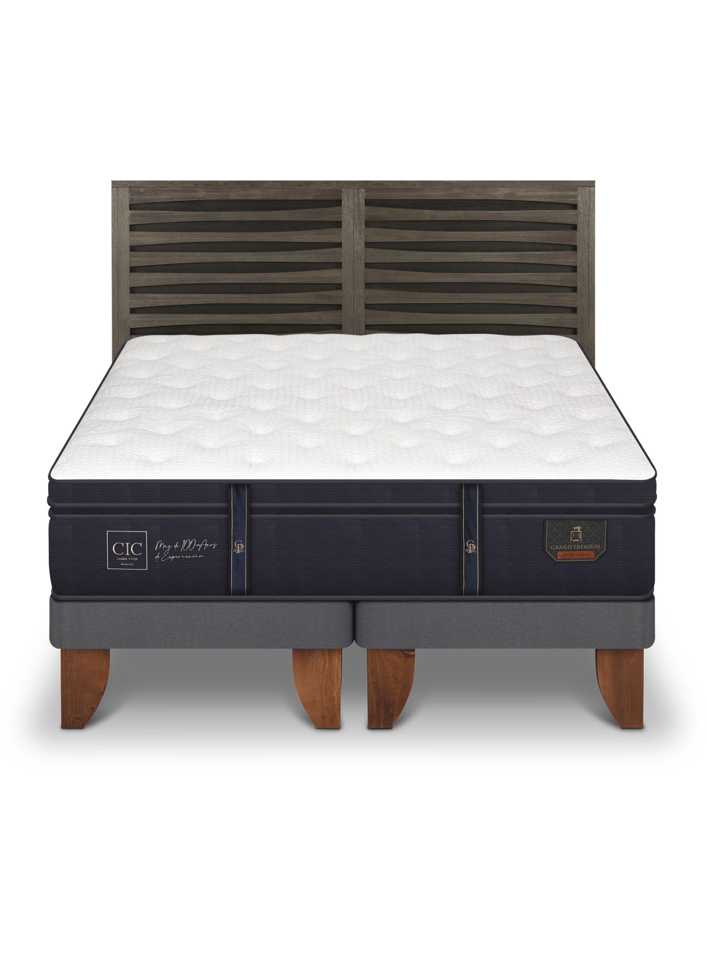 Cama Europea Grand Premium 2 Plazas Base Dividida + Respaldo Rhone-2