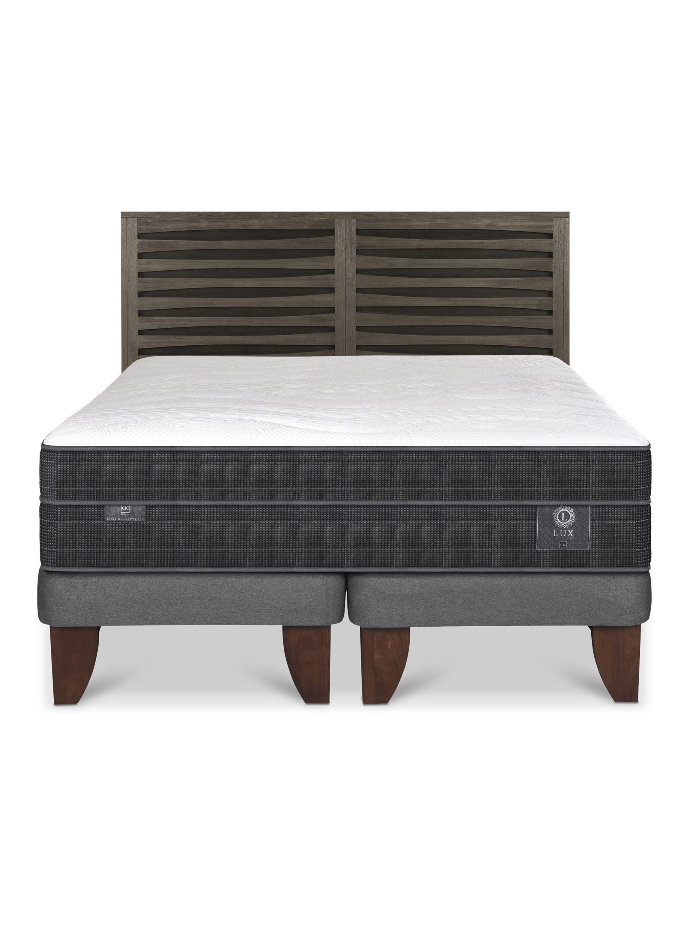 Cama Europea Lux 2 Plazas Base Dividida + Respaldo Rhone-2