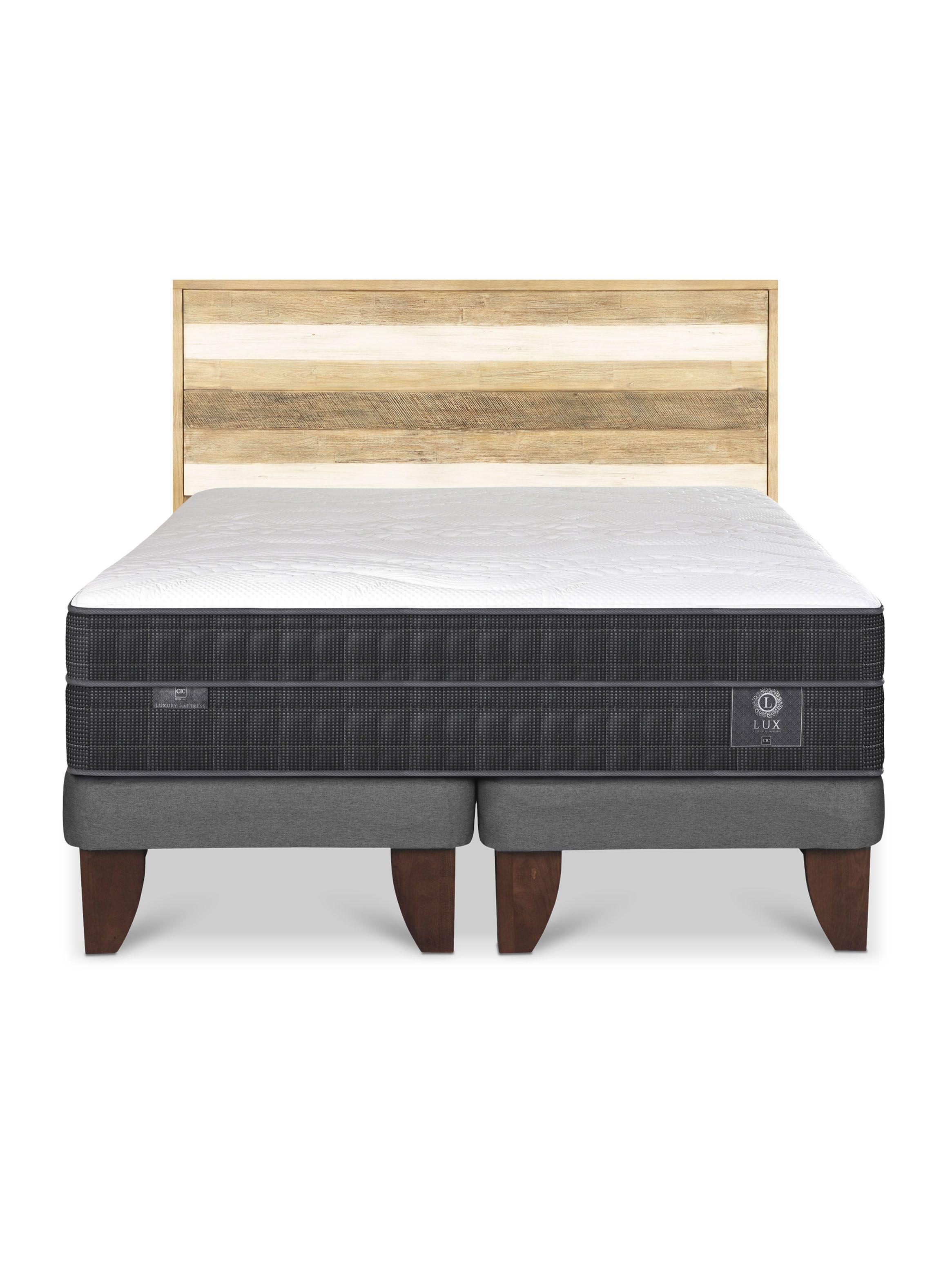 Cama Europea Lux 2 Plazas Base Dividida + Respaldo Loira-2