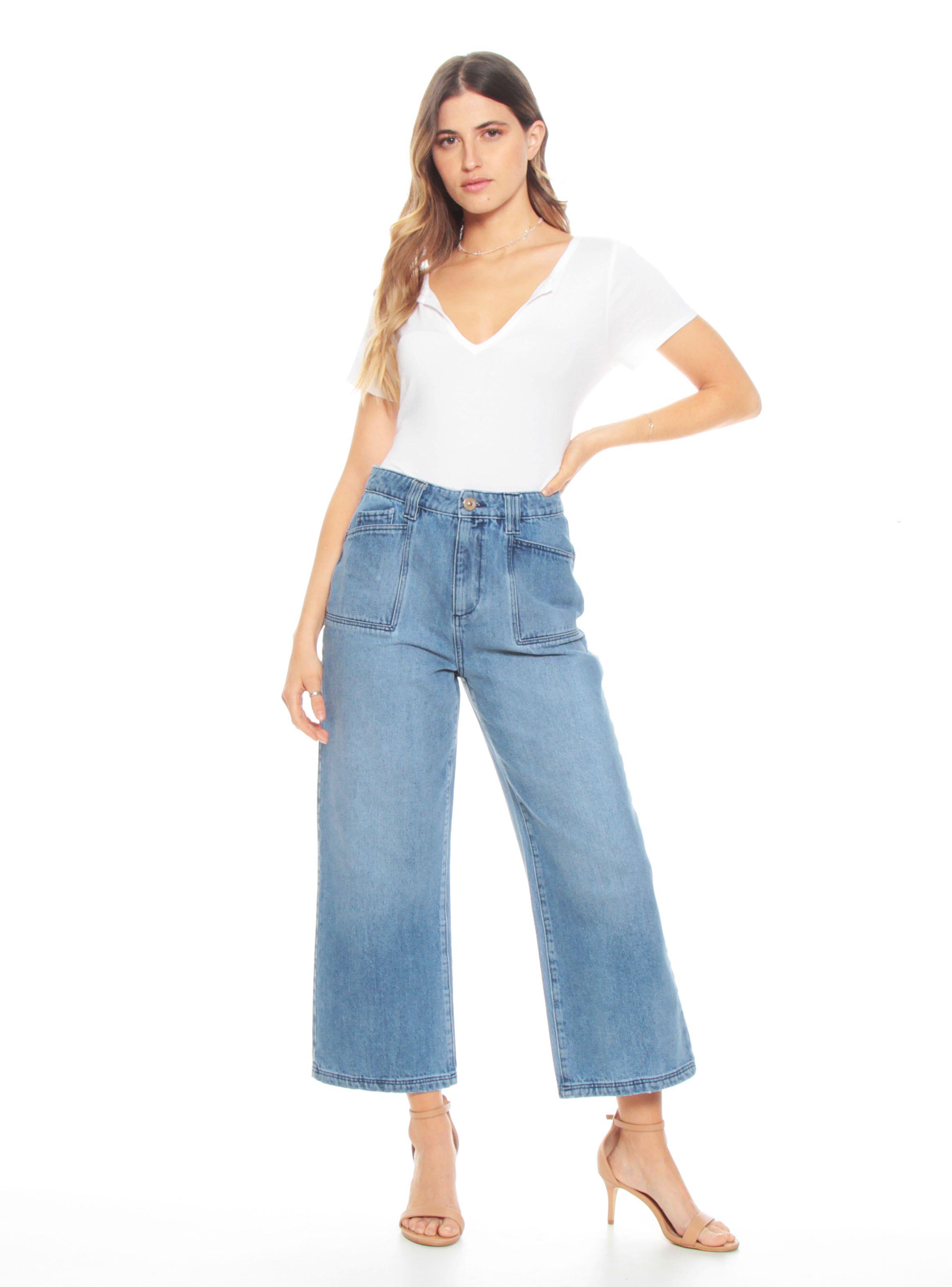 Jeans Culotte Bolsillo Parche-3