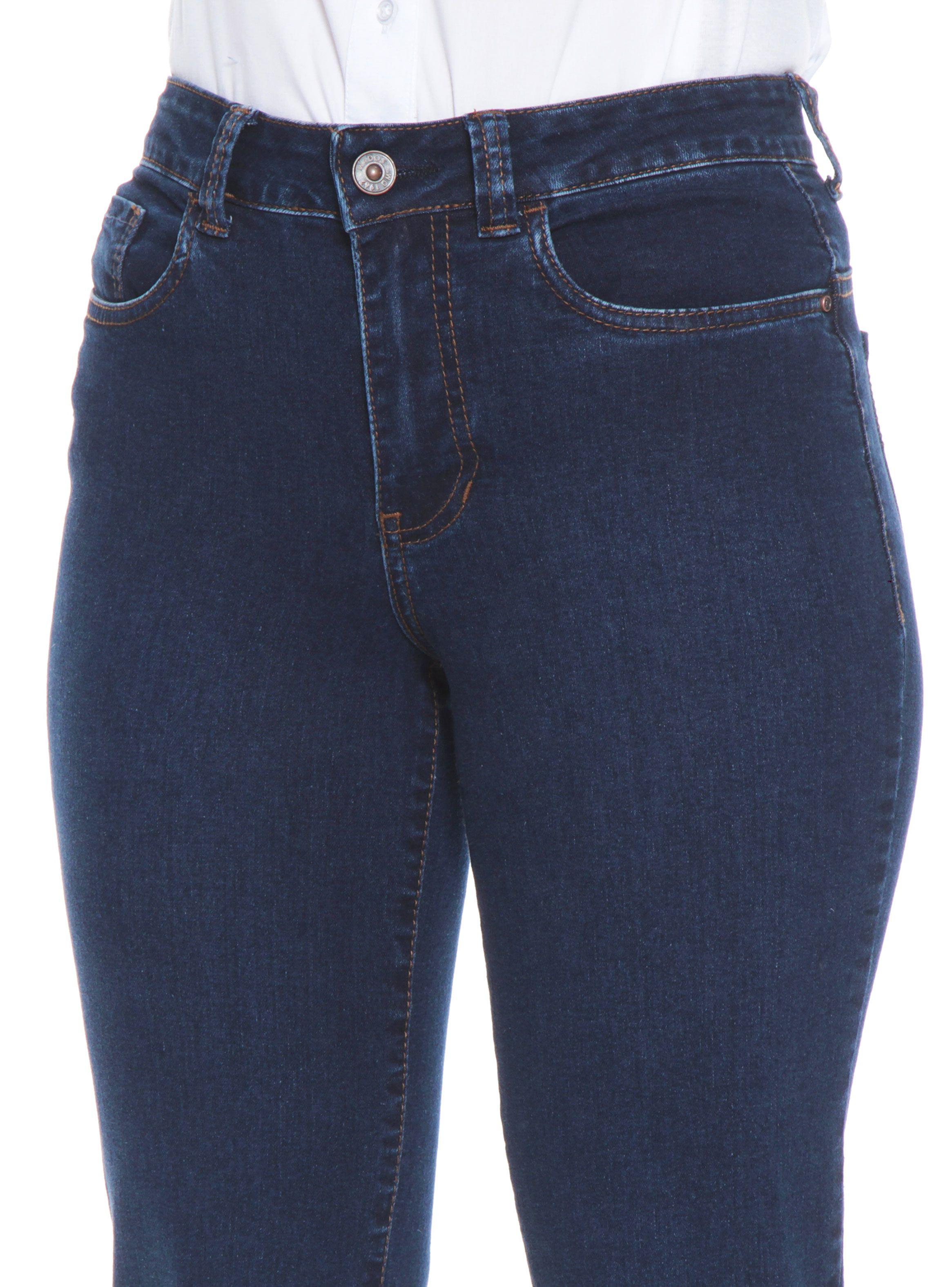 Jeans Recto Tiro Alto con 1 Botón Push In Push Up-2