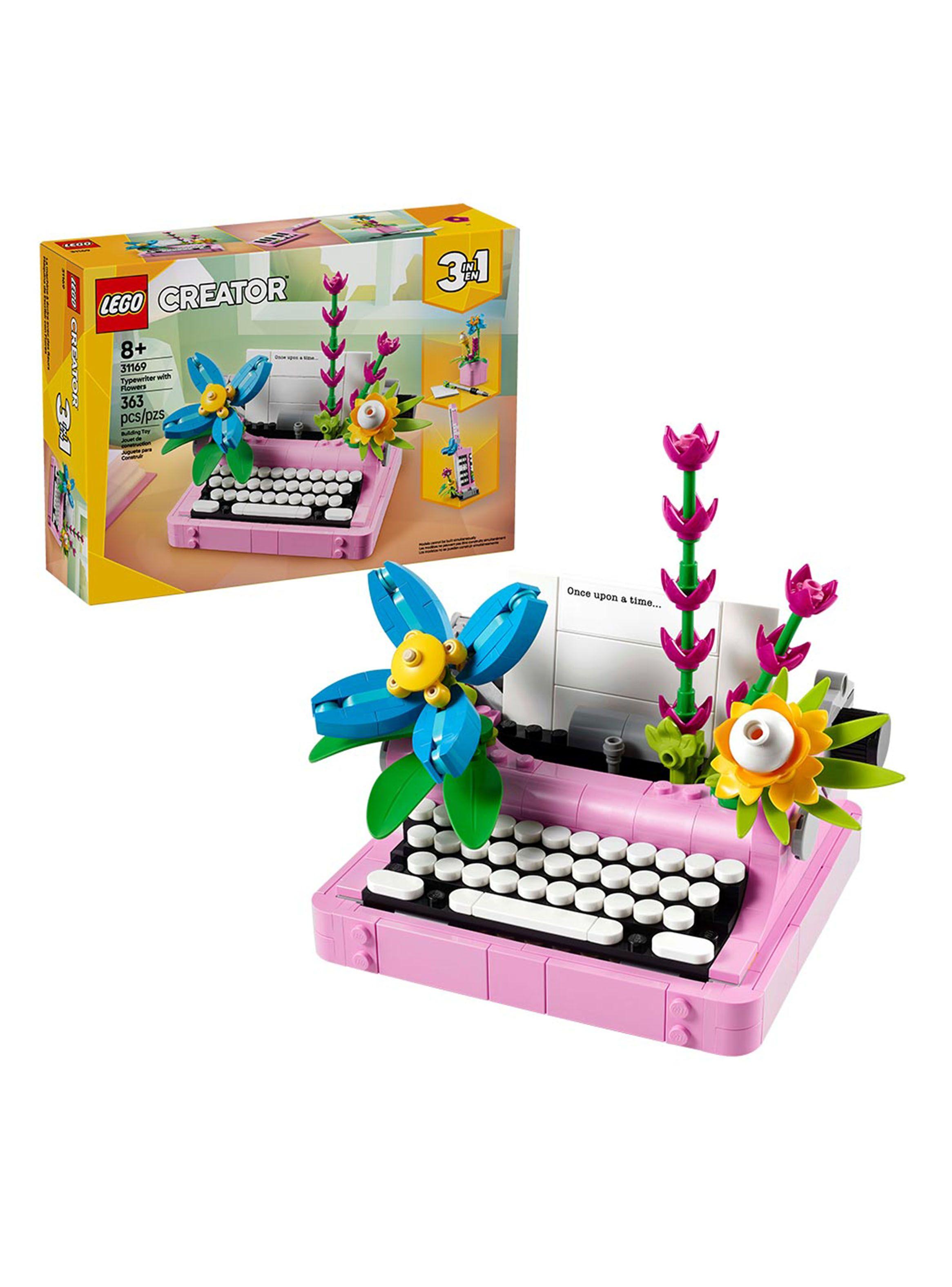 Lego Máquina de Escribir con Flores-1