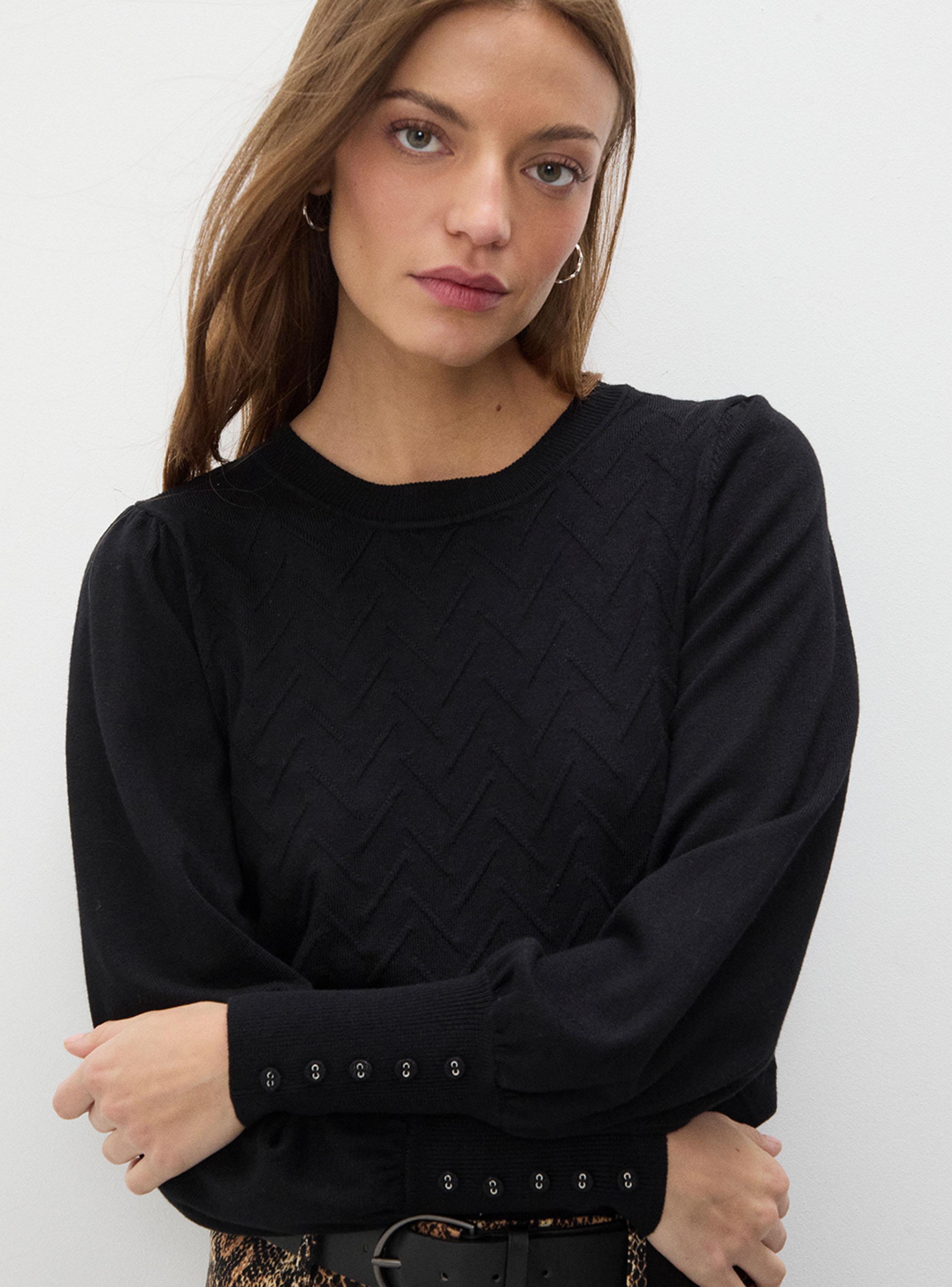 Sweater Liso Detalle en Puños-3