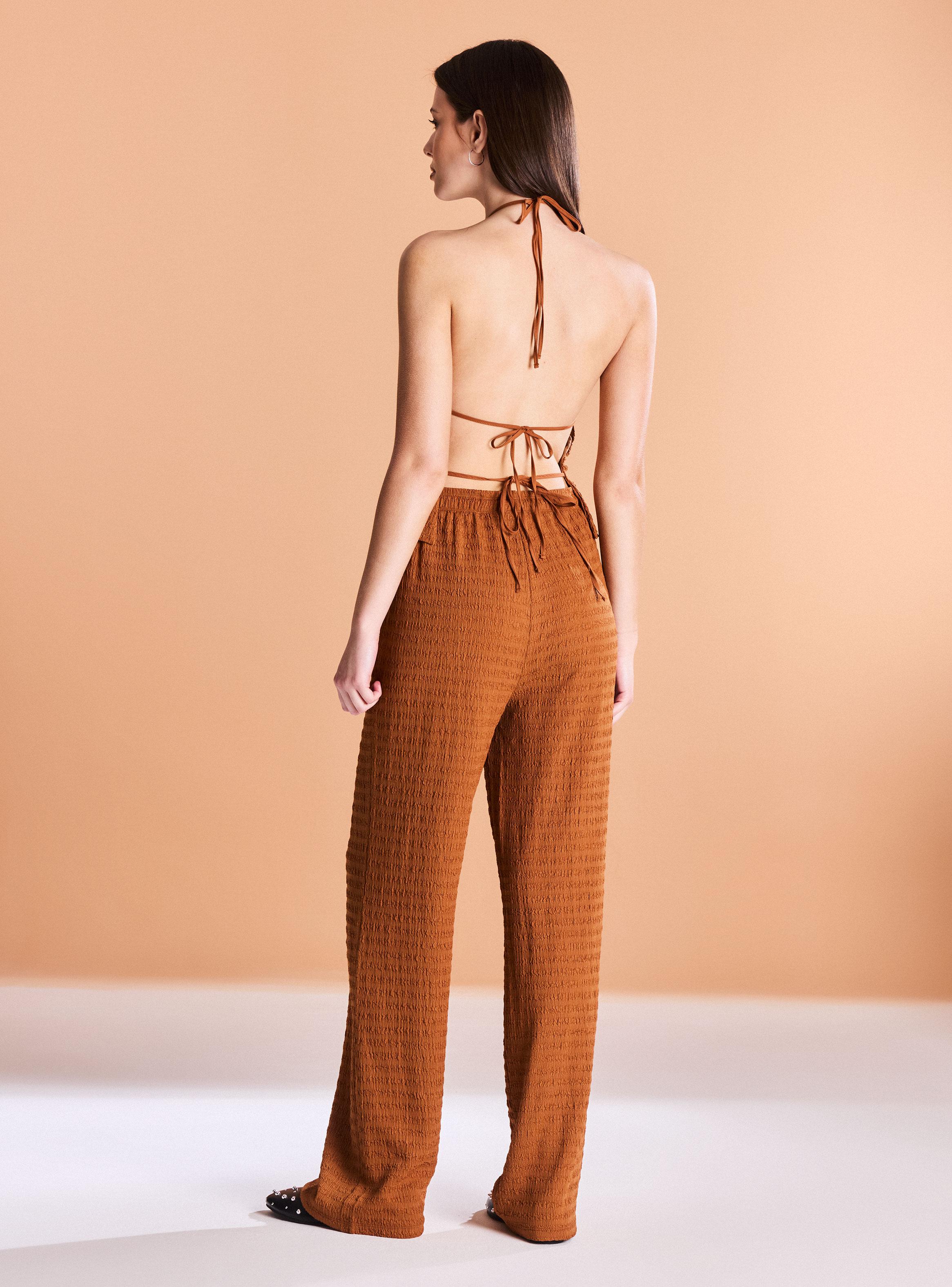 Polera Top Halter Texturizado-5