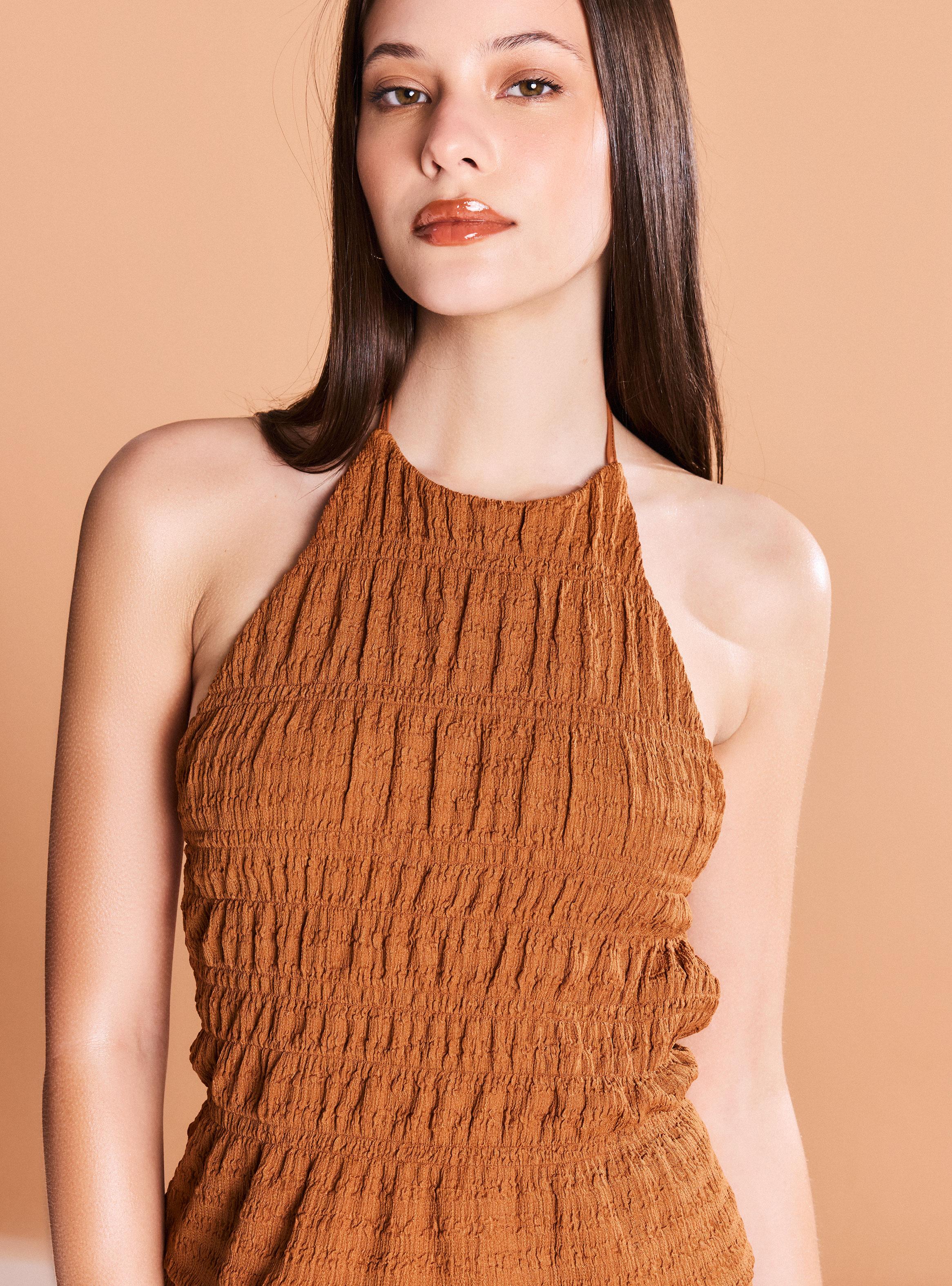 Polera Top Halter Texturizado-2