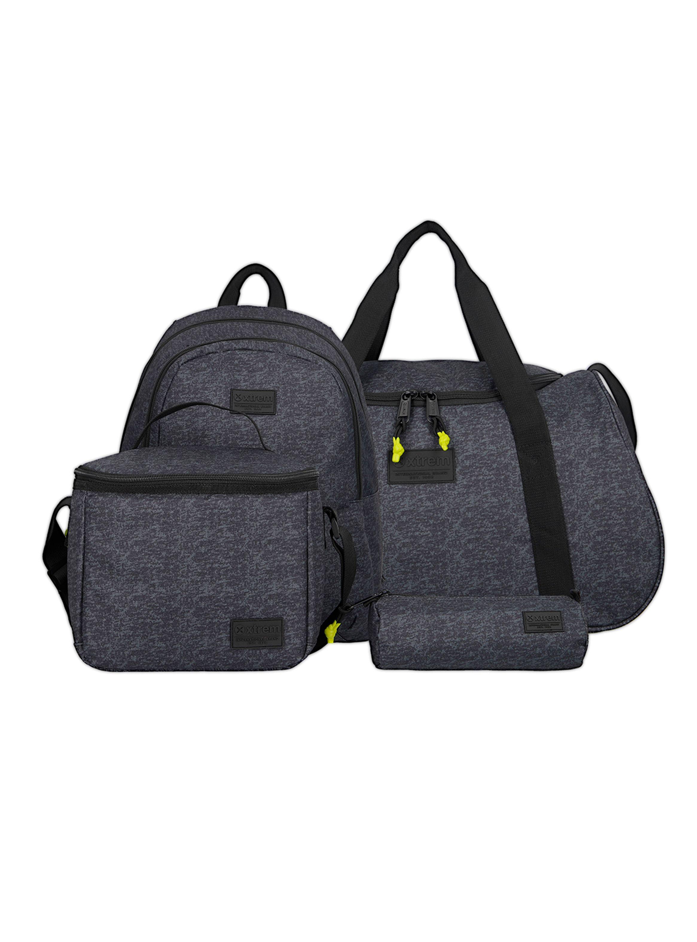 Mega Pack 4 Piezas Mochila Urbana Hombre Gris-0