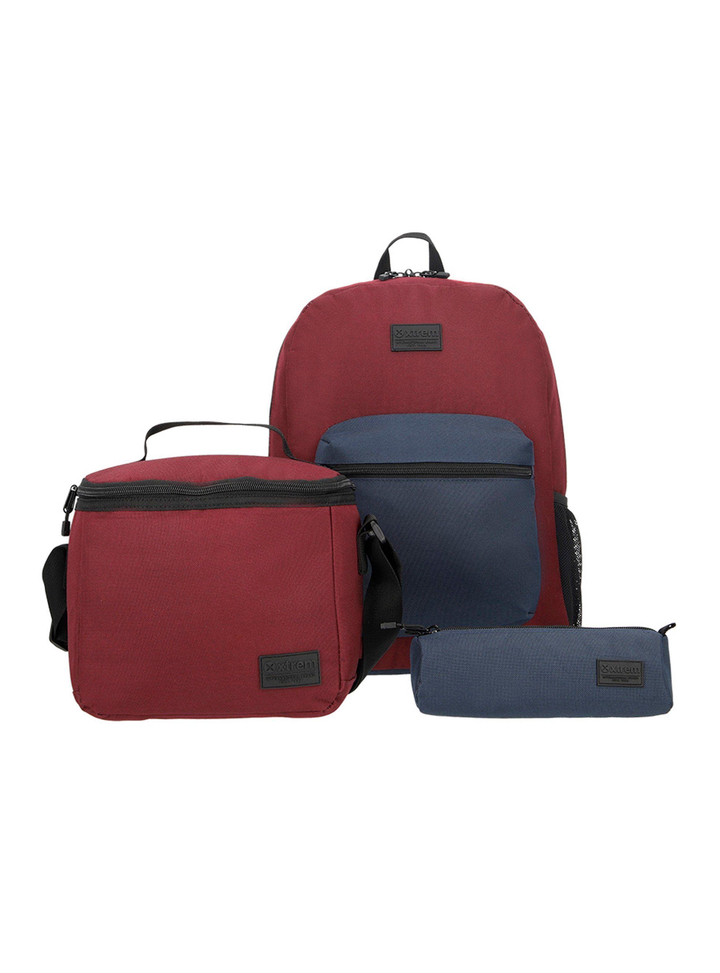 Mega Pack 3 Piezas Mochila Urbana Unisex Burdeo-0