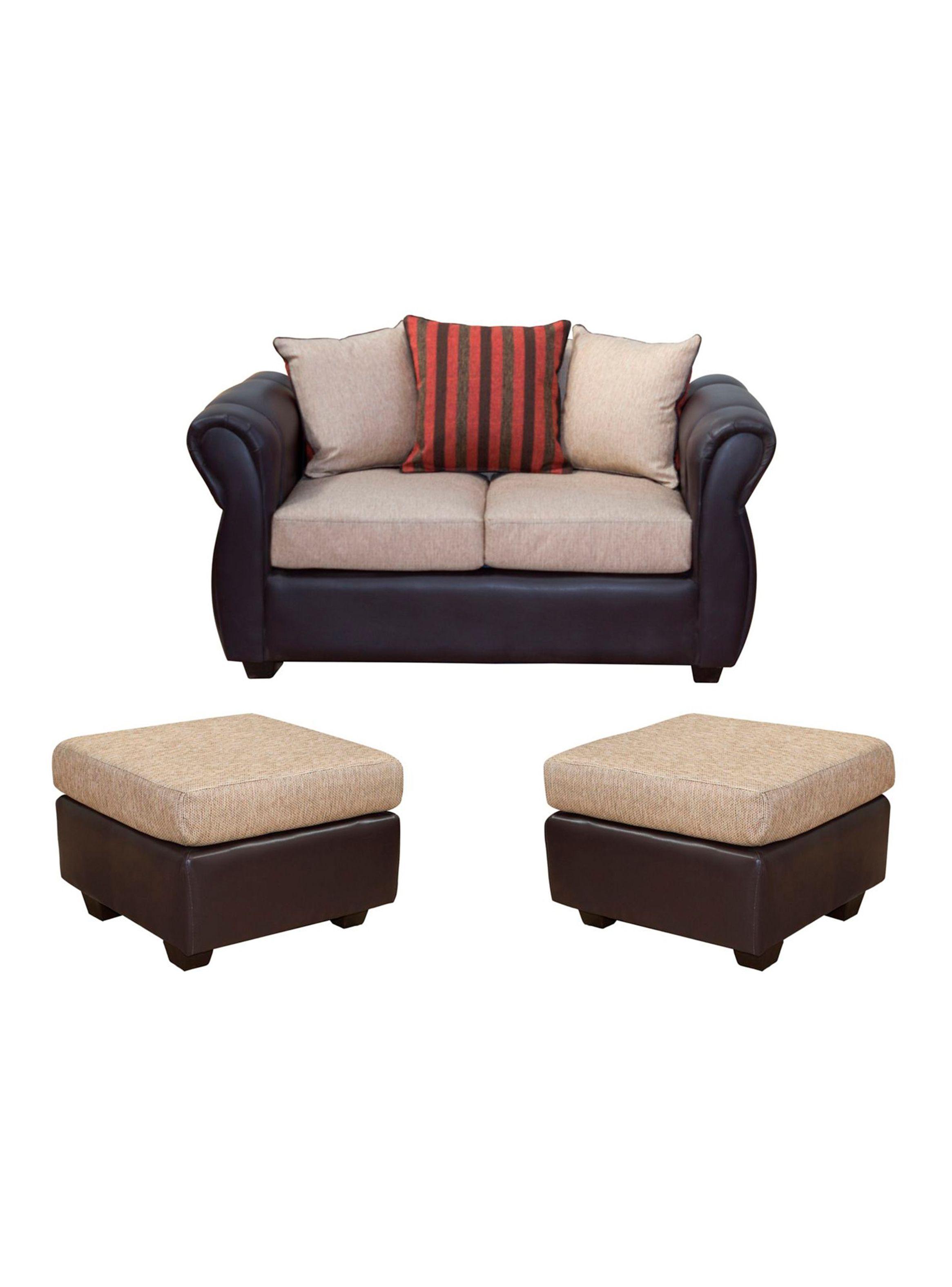 Juego De Living Tela Pu Denver Sofá 2 Cuerpos + 2 Sillones-0