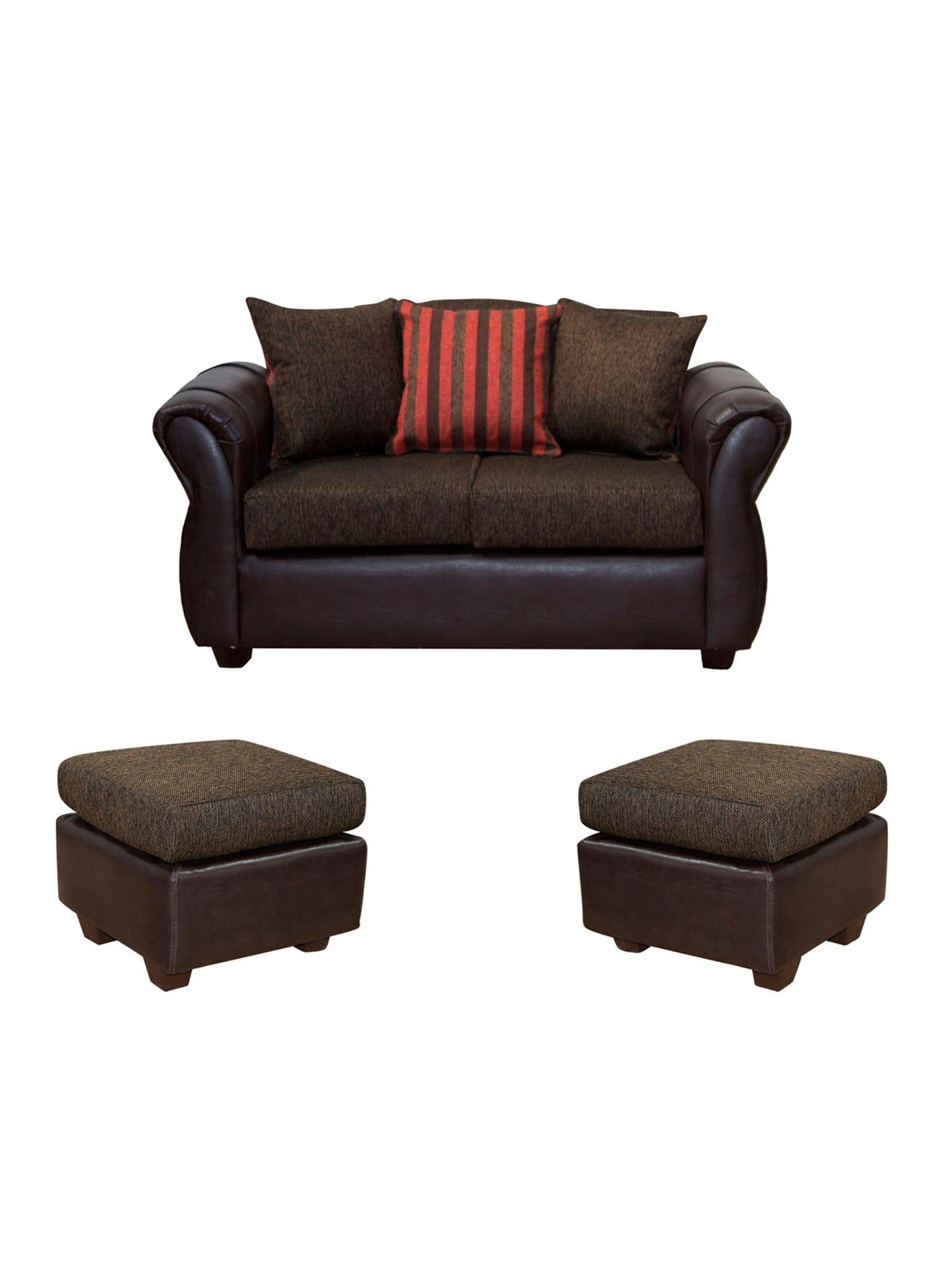 Juego De Living Tela Pu Denver Sofá 2 Cuerpos + 2 Sillones-0