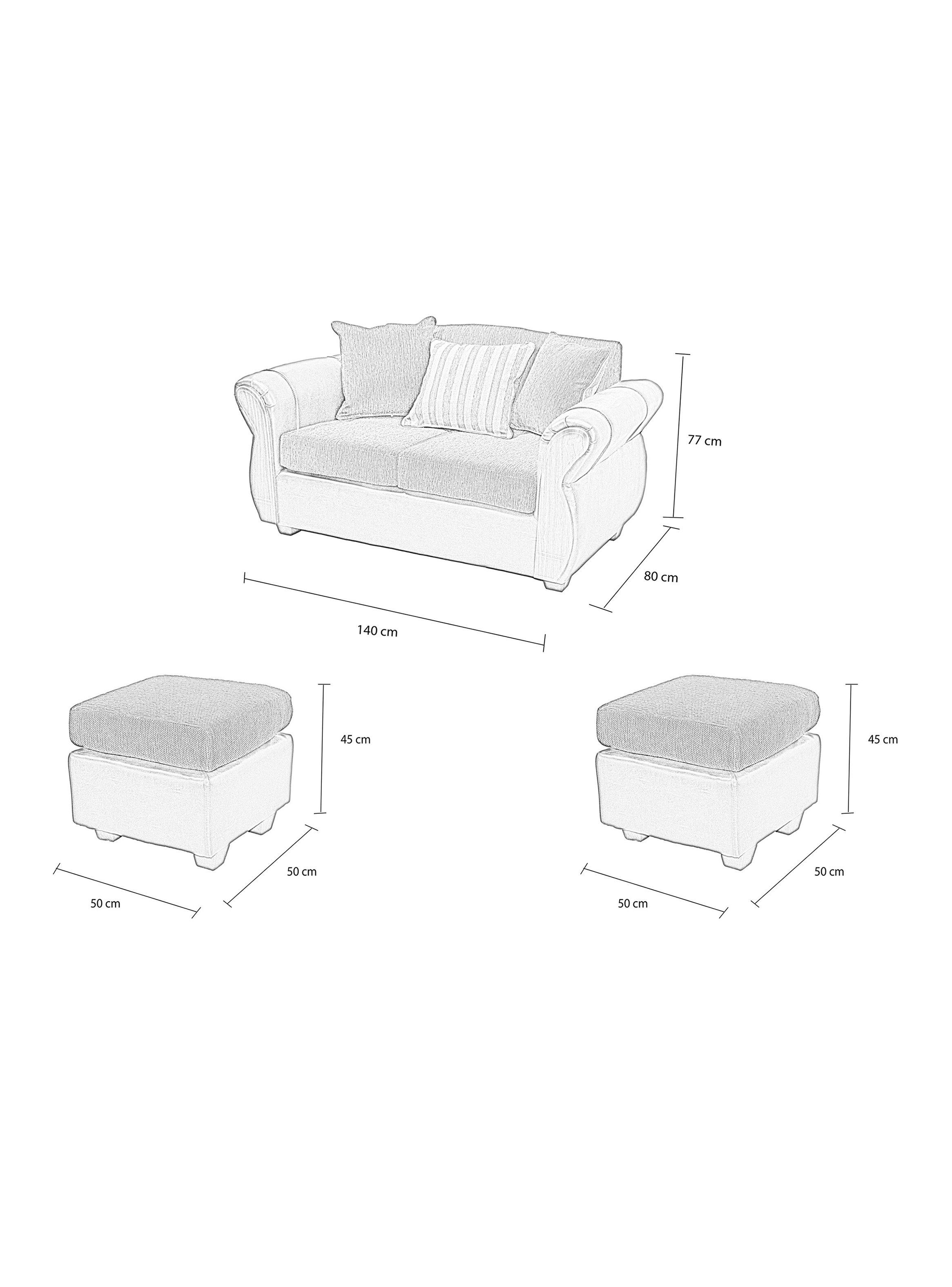Juego De Living Tela Pu Denver Sofá 2 Cuerpos + 2 Sillones-1