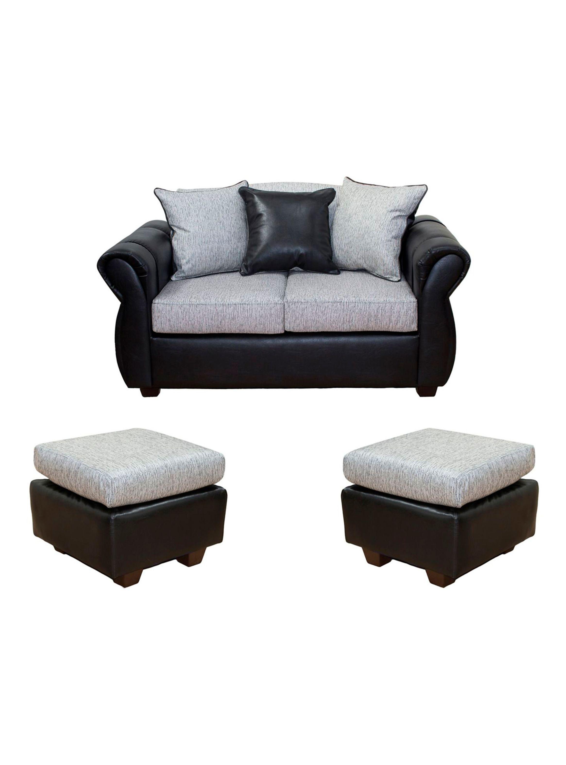 Juego De Living Tela Pu Denver Sofá 2 Cuerpos + 2 Sillones-0