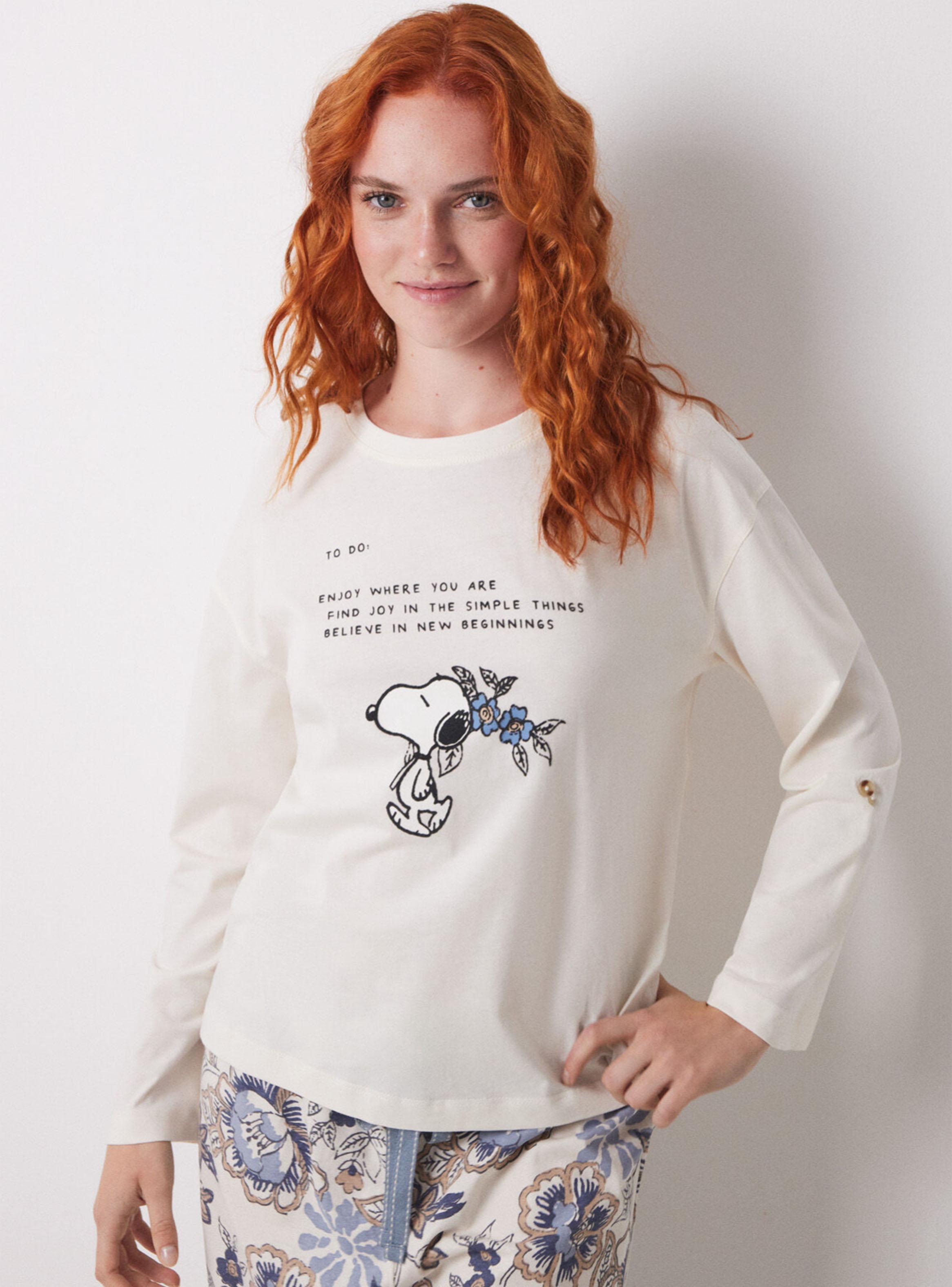 Polera Manga Larga Algodón Snoopy-2