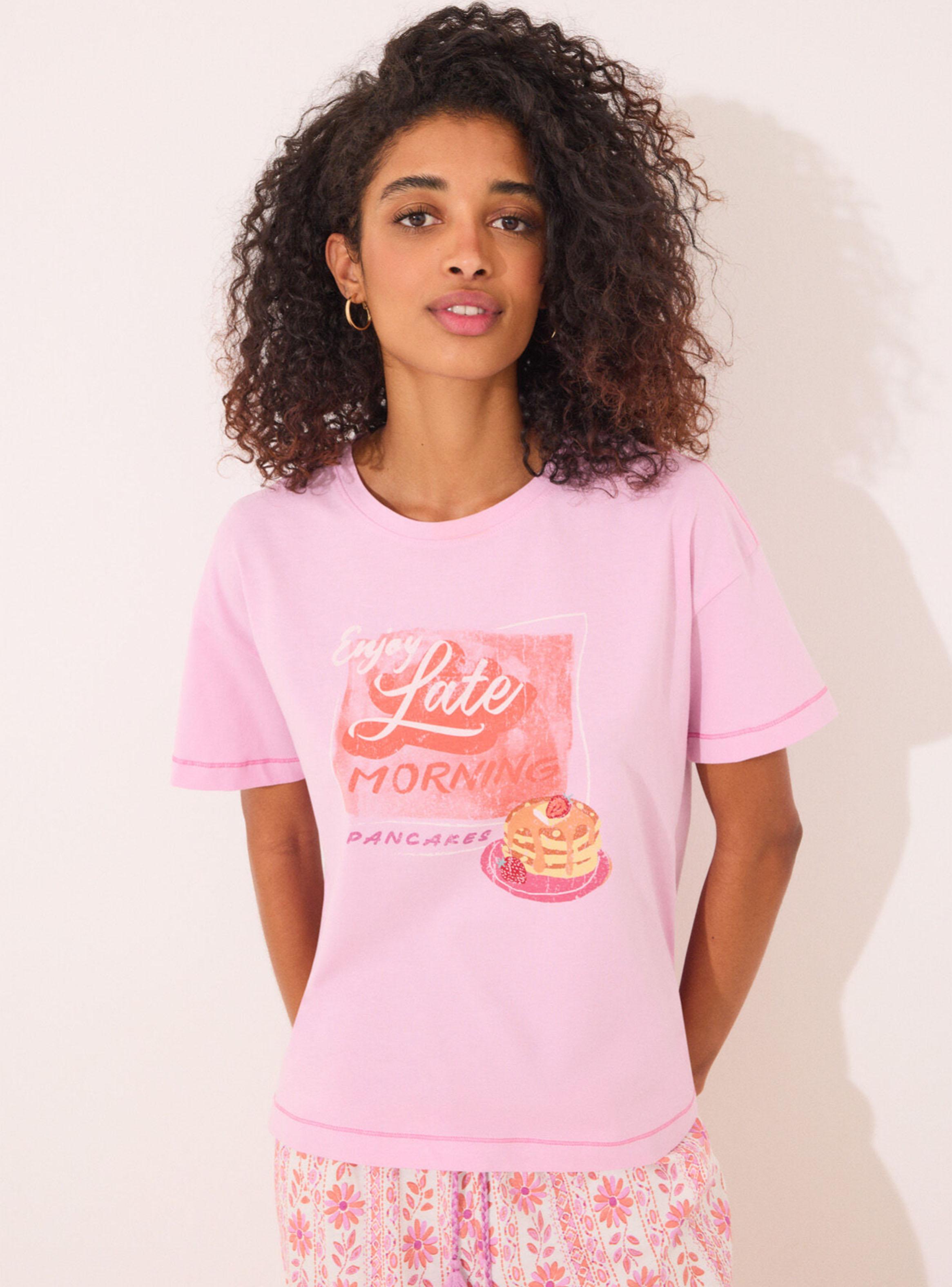 Polera Manga Corta Algodón Rosa-2