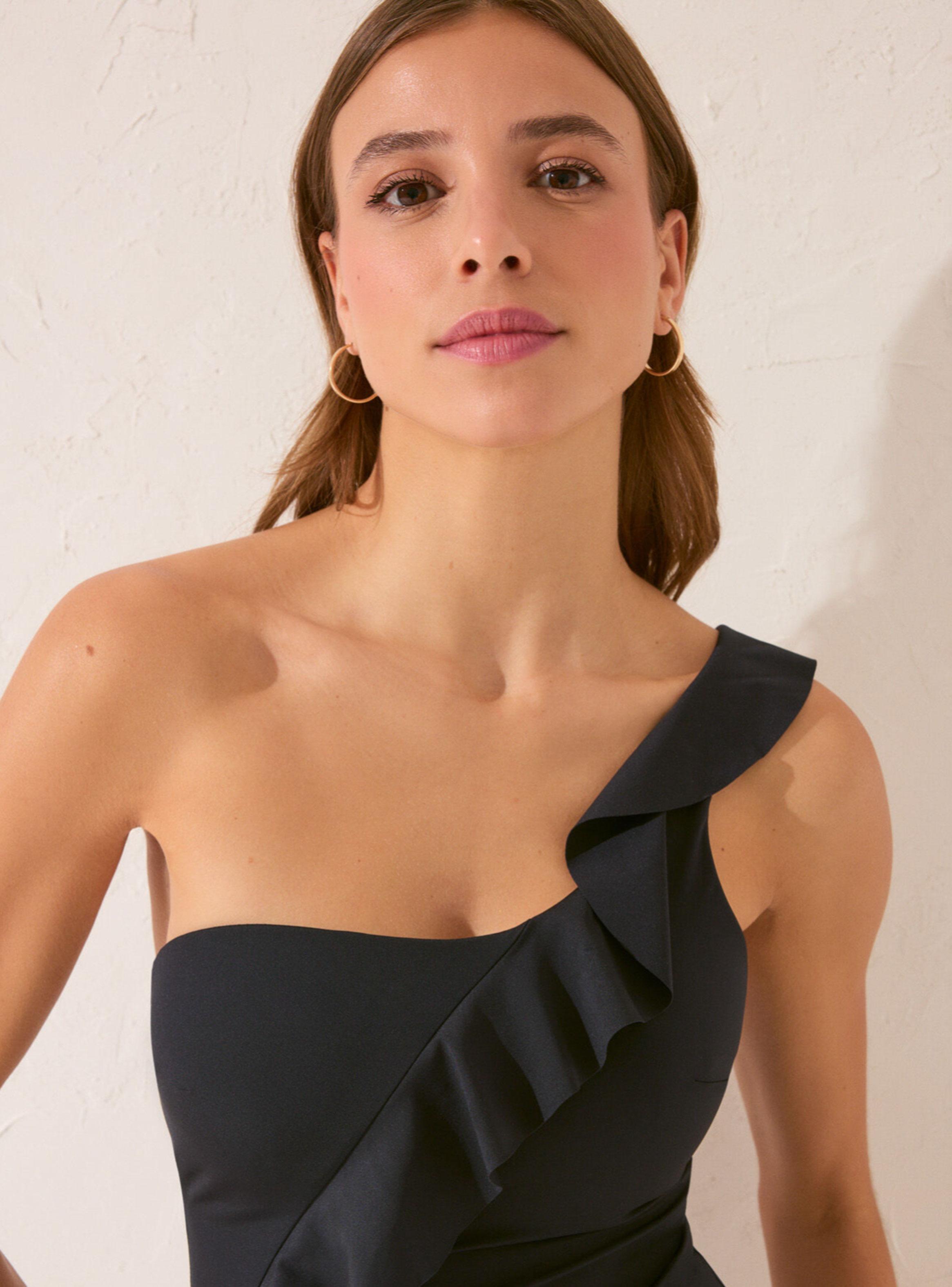 Traje de Baño Shapewear Asimétrico Volantes-4