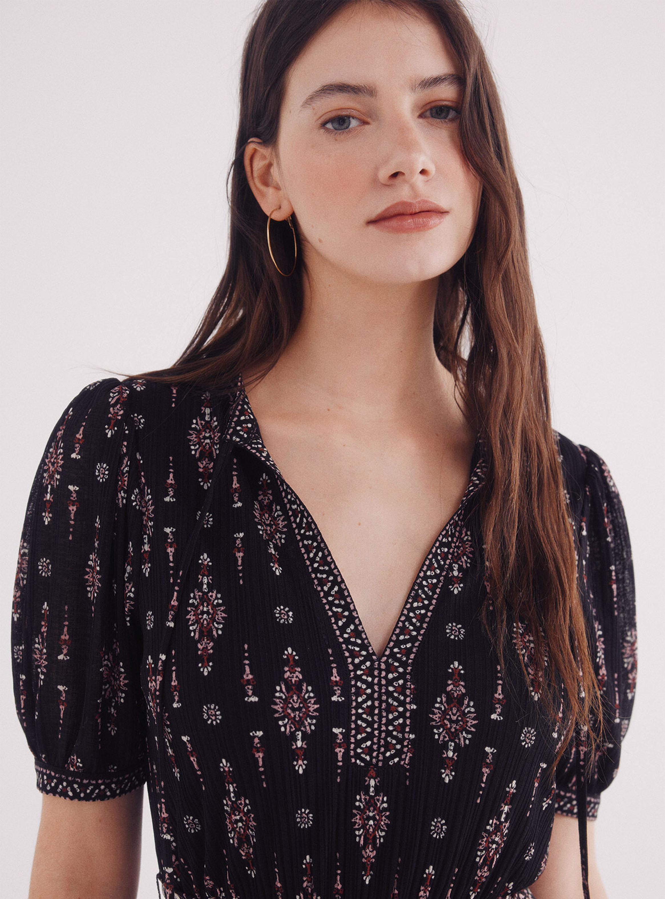 Vestido Corto Estampado Boho-2