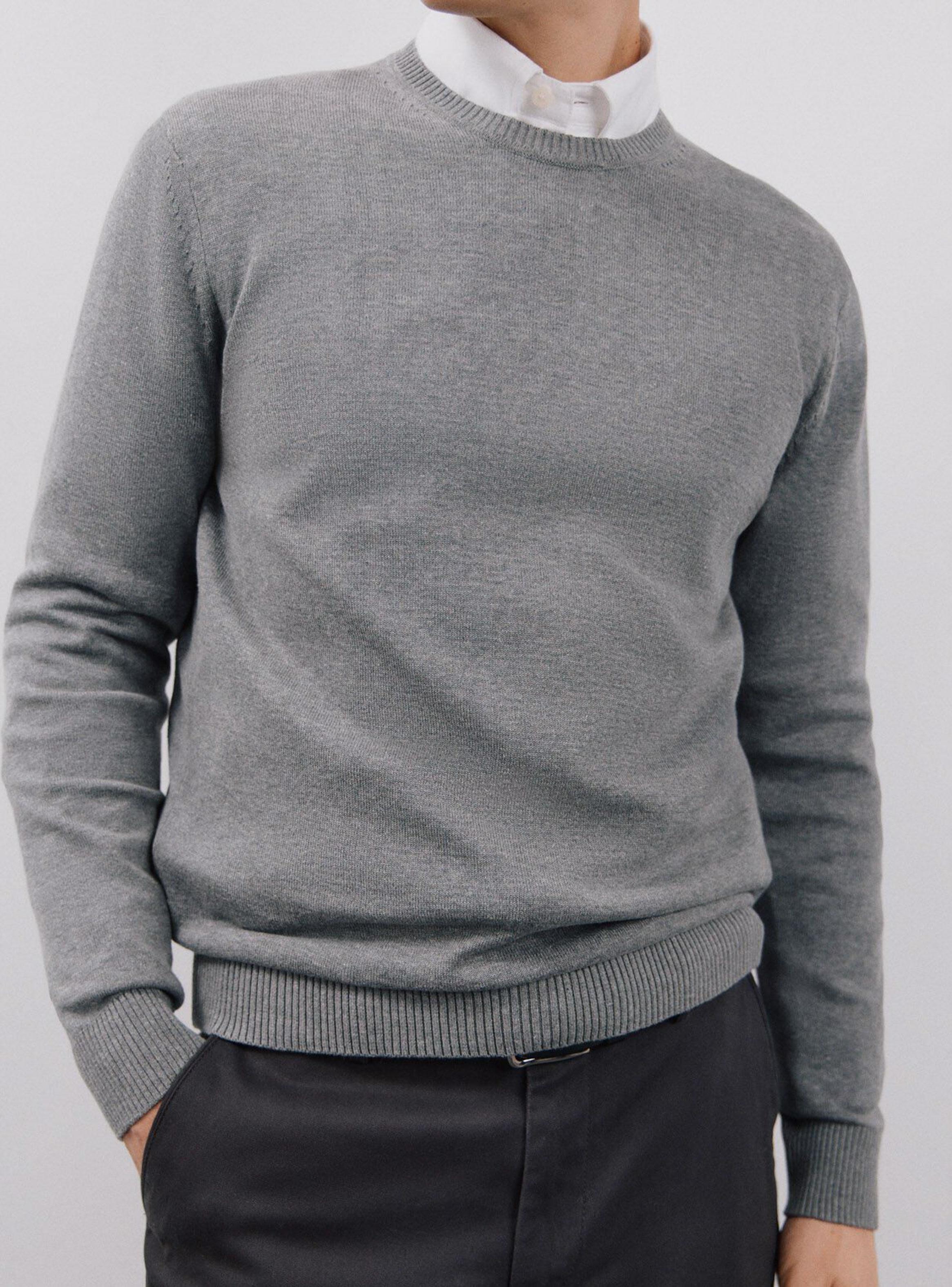 Sweater Algodón Cuello Redondo Básico-3