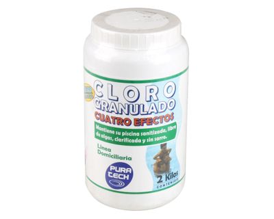 Imagen 2 del producto Cloro granulado piscina 2 kg 4 efectos Pura tech