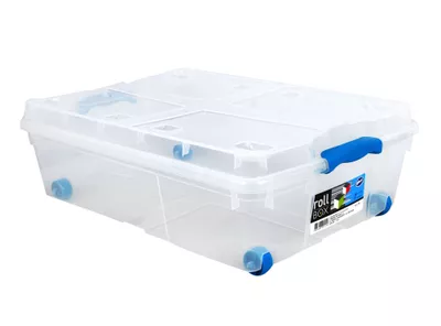 Caja organizadora 32 litros Rollbox transparente Wenco