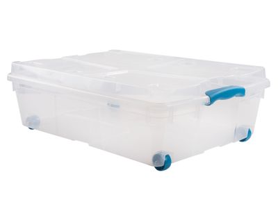 Caja organizadora 32 litros Rollbox transparente Wenco