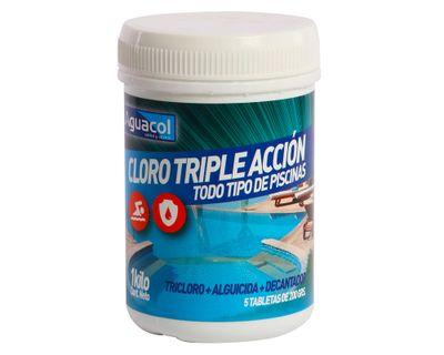 Cloro tableta piscina 1 kg Triple acción Aguacol