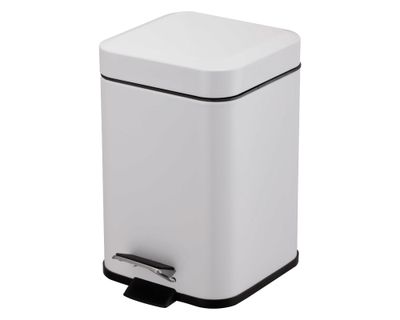 Basurero pedal cuadrado blanco
