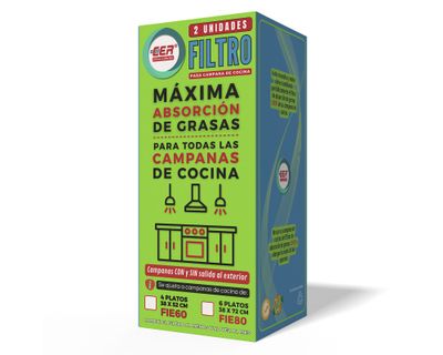 Filtros 52 x 38 cm campanas cocina 4 platos 2 unidades Cer