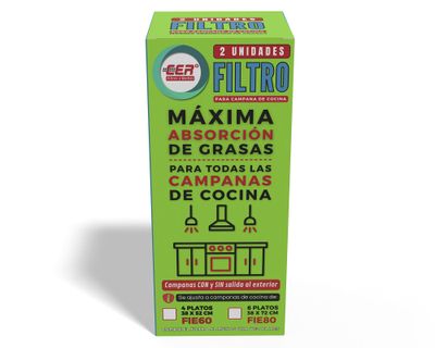 Imagen 2 del producto Filtros 52 x 38 cm campanas cocina 4 platos 2 unidades Cer