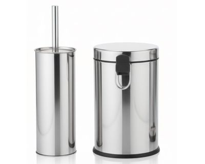 Imagen 2 del producto Basurero pedal 5 litros + escobilla WC Cotidiana