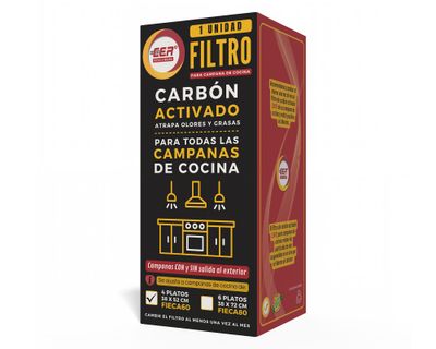 Filtros 52 x 37 cm campanas cocina 4 platos Cer