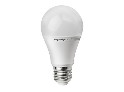 Ampolleta LED 9,5W E27 luz cálida A60 Megabright