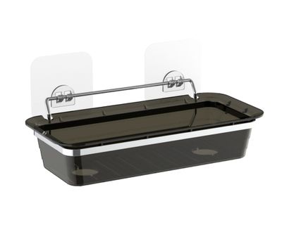 Canasto organizador Cotidiana Rectangular Succión Smoke 28.6x14.3x7.4 cm