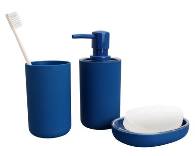 Imagen 2 del producto Set accesorios baño azul 3 piezas