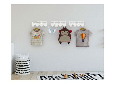 Imagen 2 del producto Perchero locomotora blanco 4 ganchos Ducasse