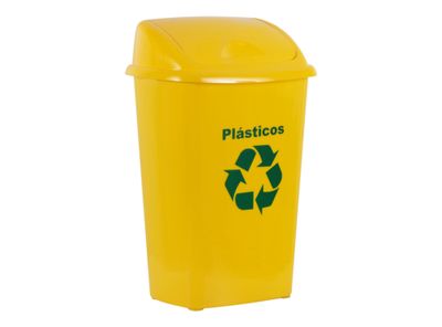 Imagen 2 del producto Basurero 30 litros reciclaje plástico amarillo Innovaplast