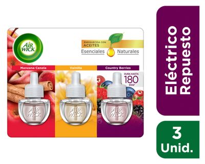 Repuesto aromatizador eléctrico surtido 3 un.