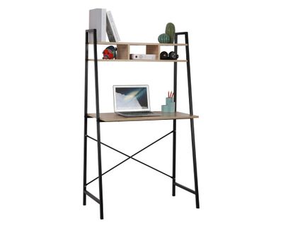 Centro trabajo 142/74x84x44 cm Lía natural/negro